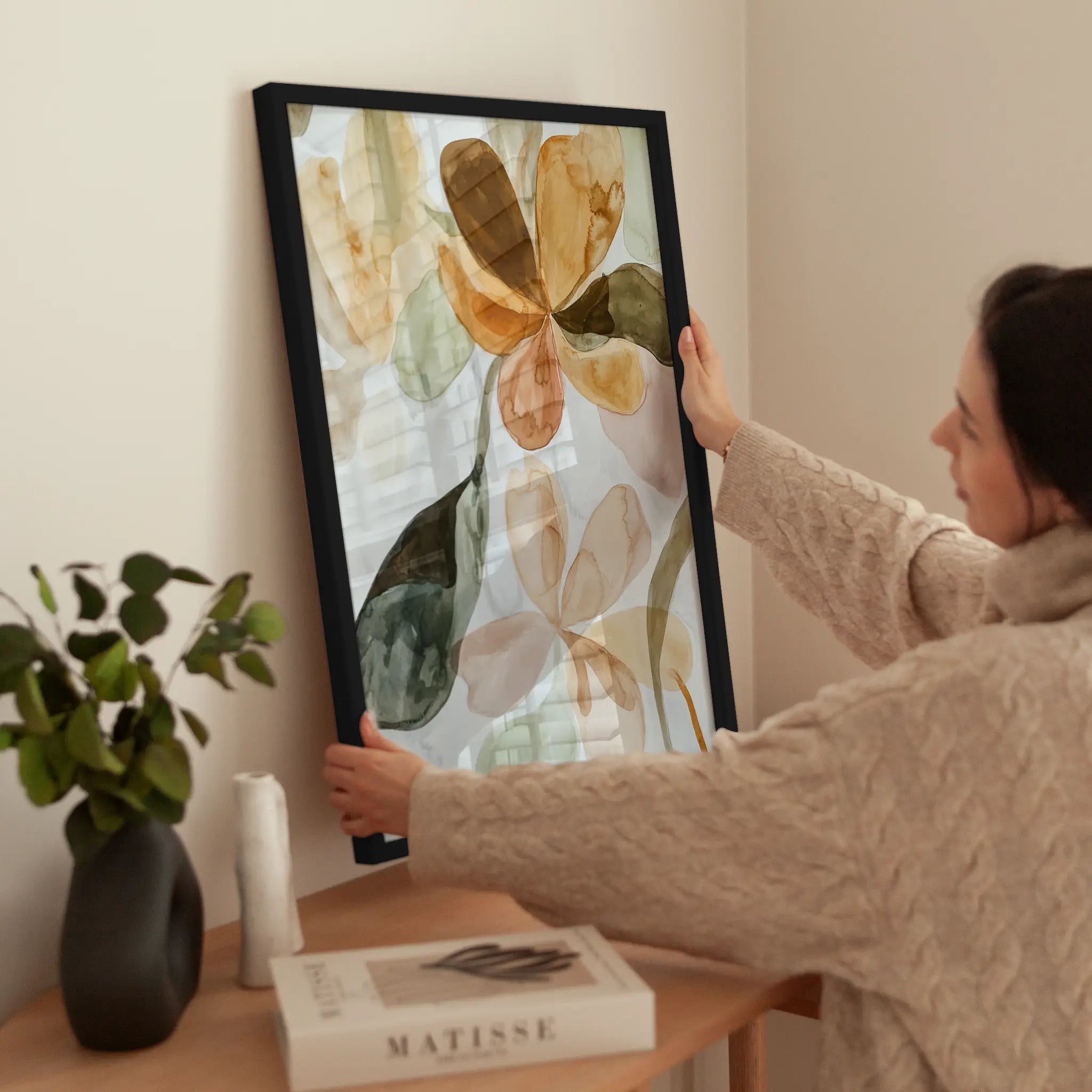 Watercolor Flowers wird aufgehängt