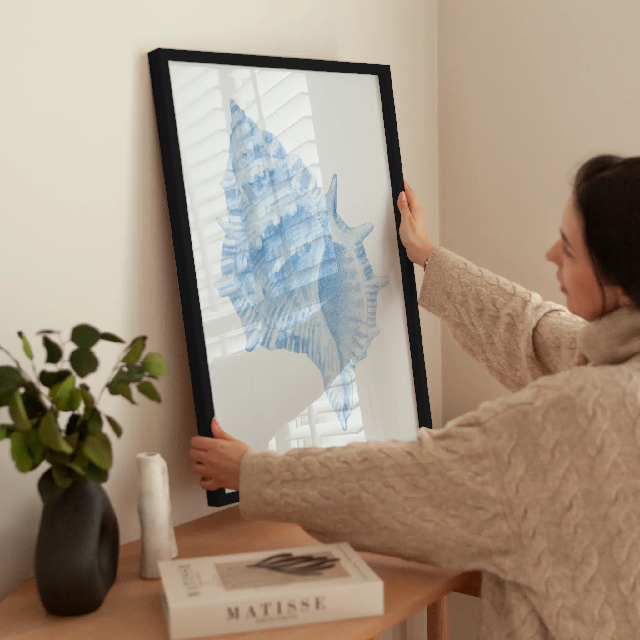 Watercolor Shell wird aufgehängt