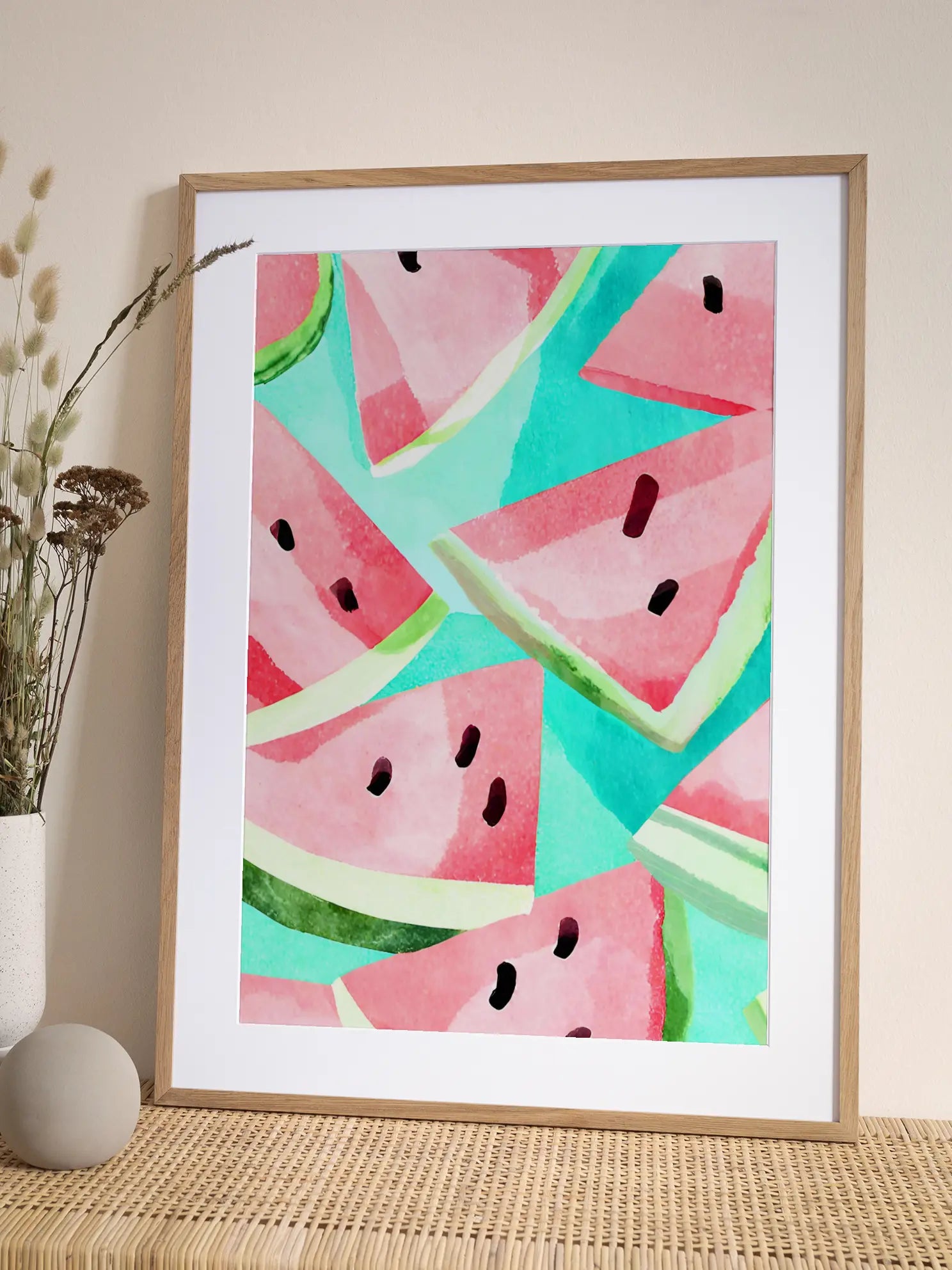 Watermelon Pattern Illustration Poster