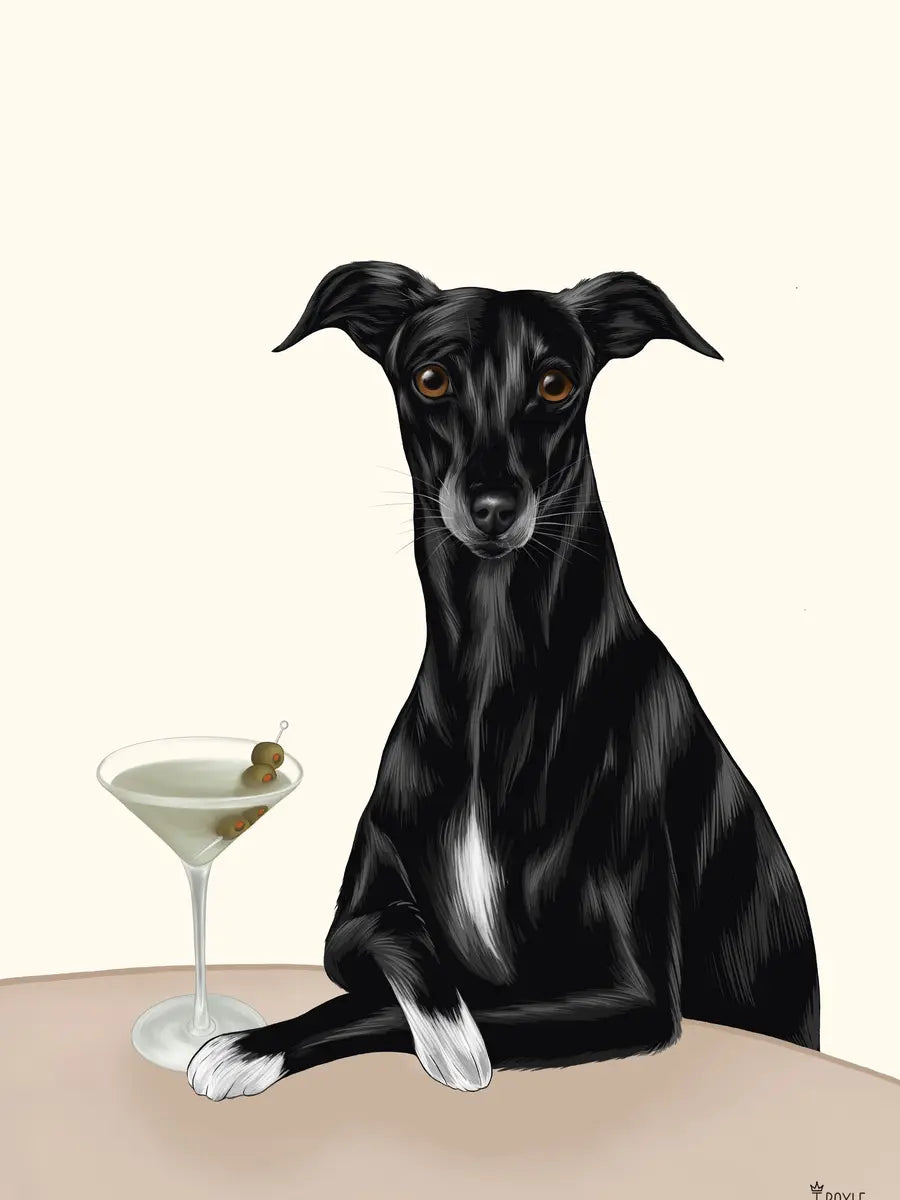 Whippet Martini Poster
