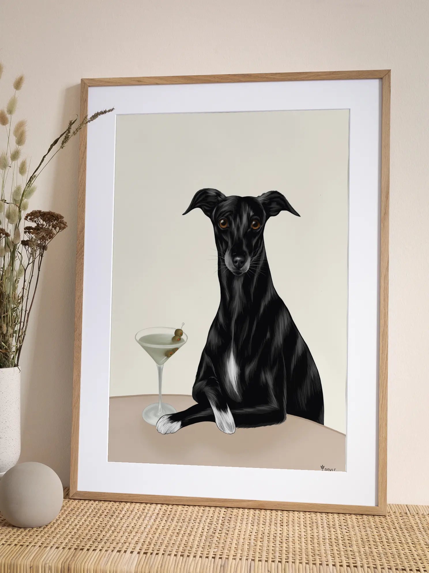 Whippet Martini Poster