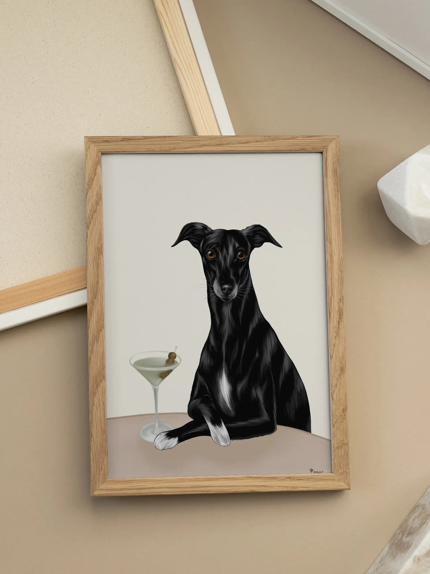 Whippet Martini Poster