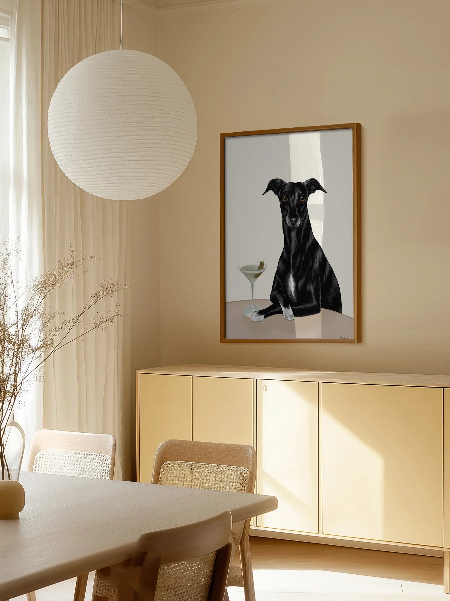 Whippet Martini Poster