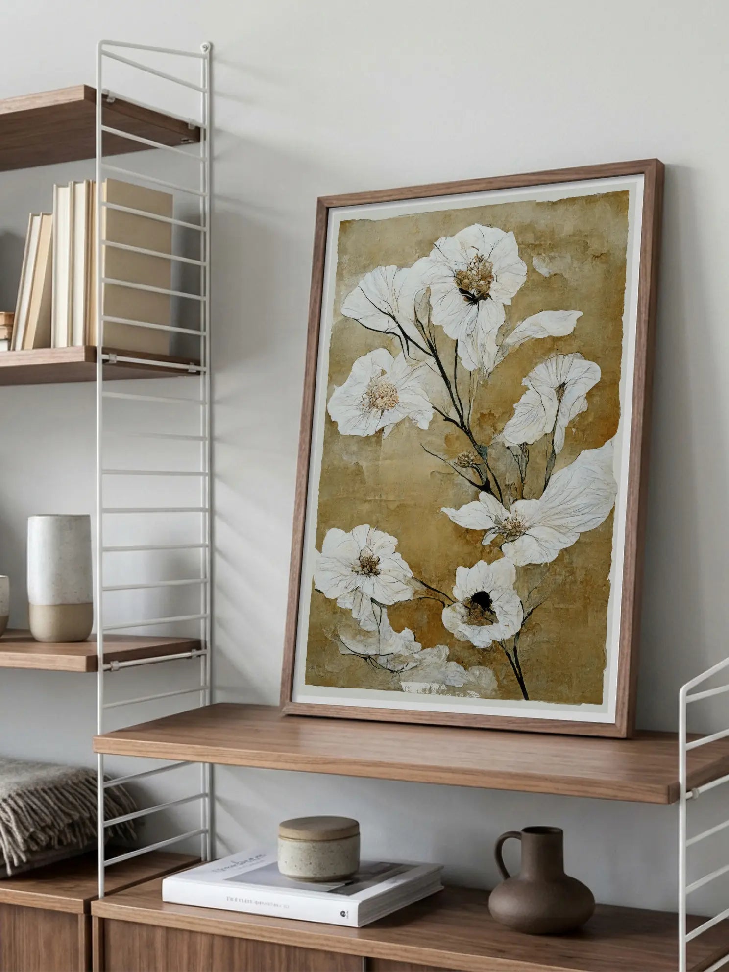 White Botanical Poster