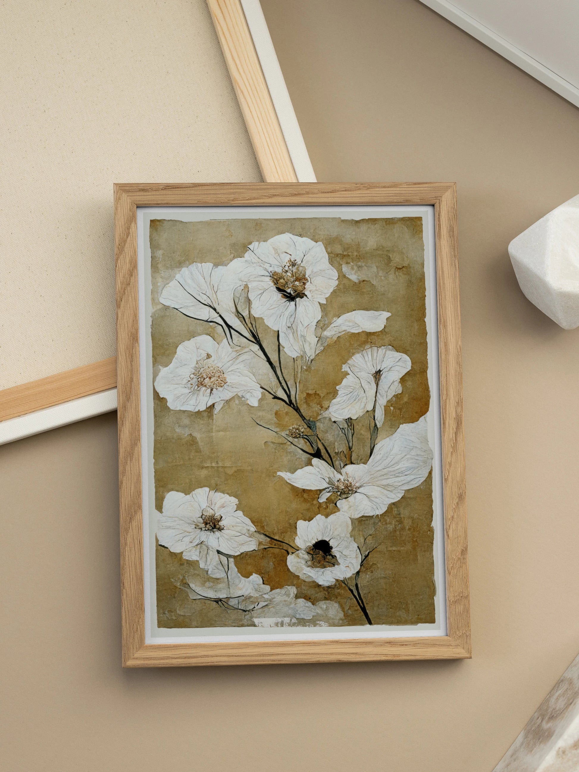 White Botanical Poster