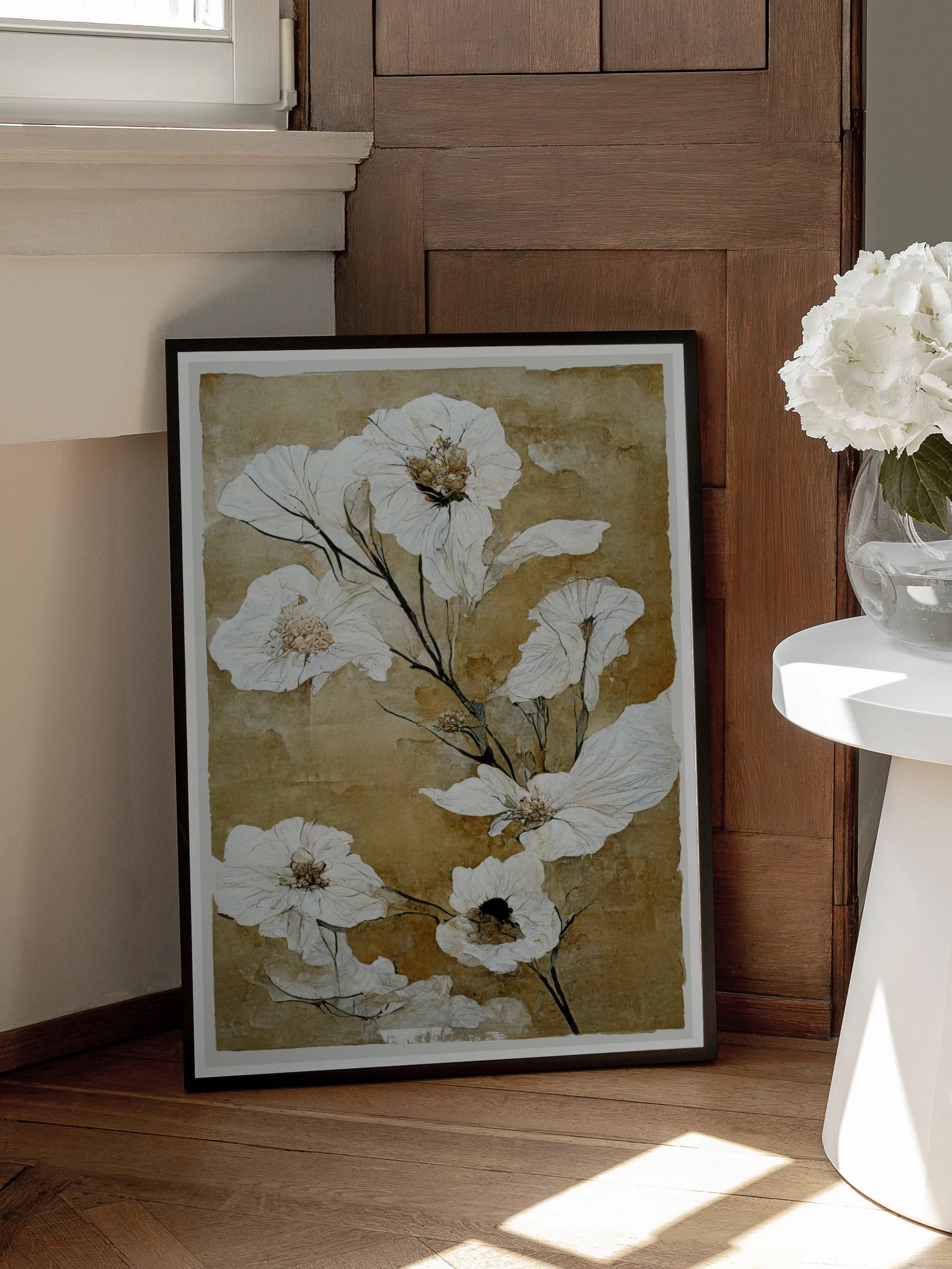 White Botanical Poster