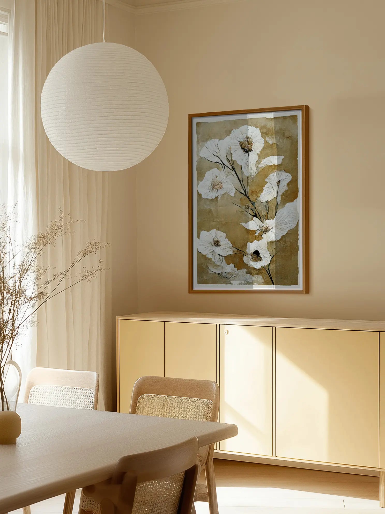 White Botanical Poster