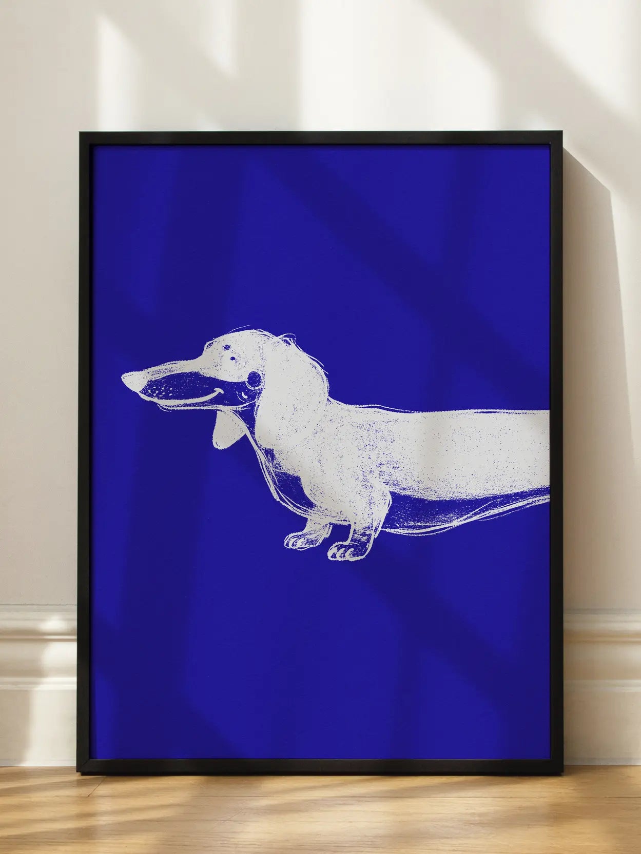 White Dachshund Poster