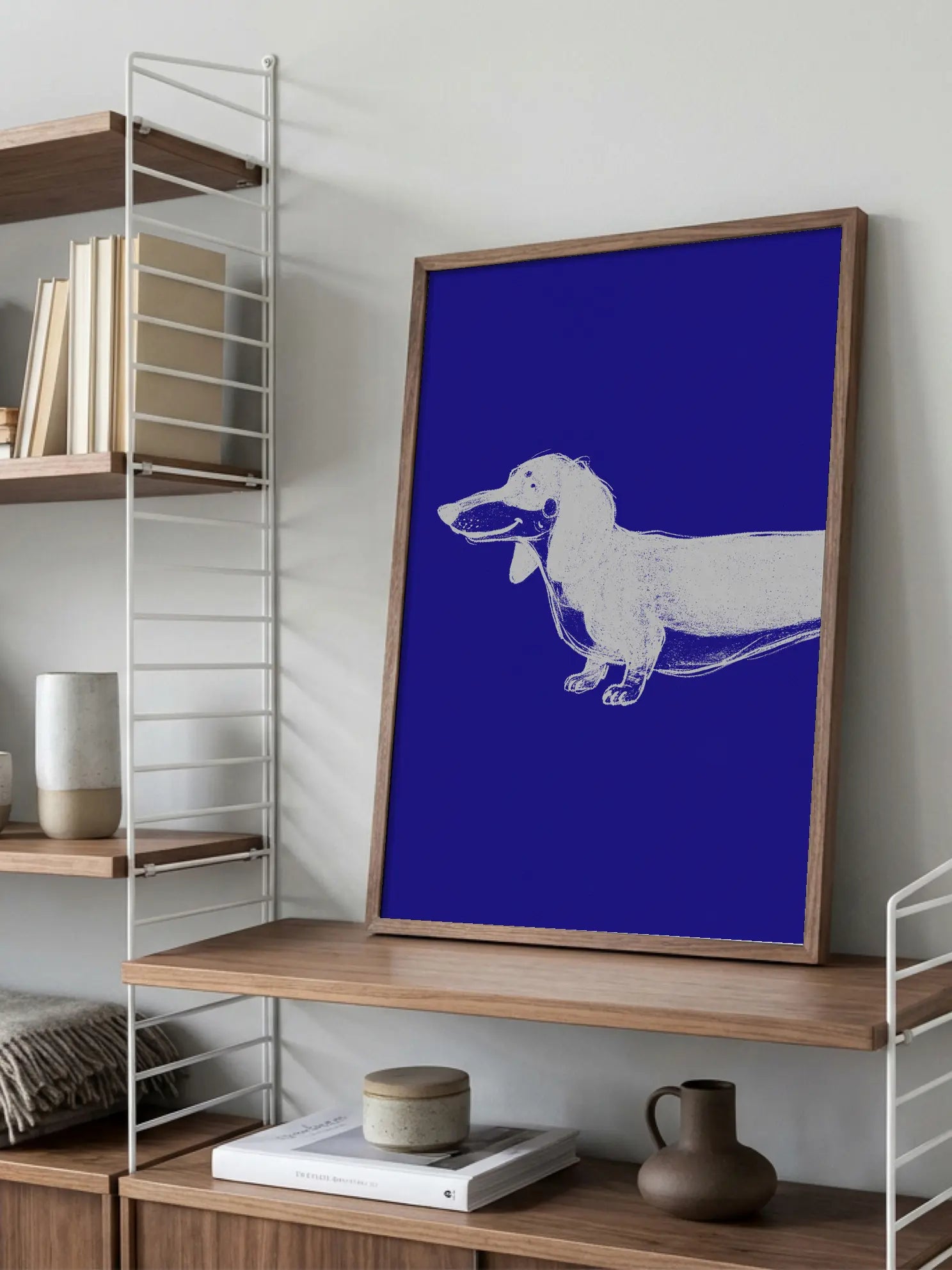 White Dachshund Poster
