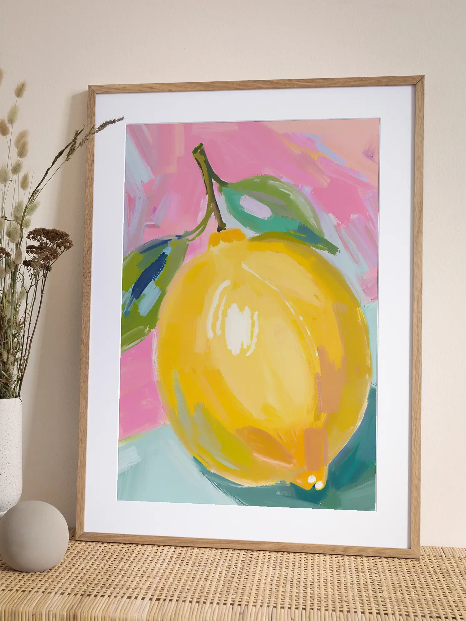 Whole Lemon Painting Poster