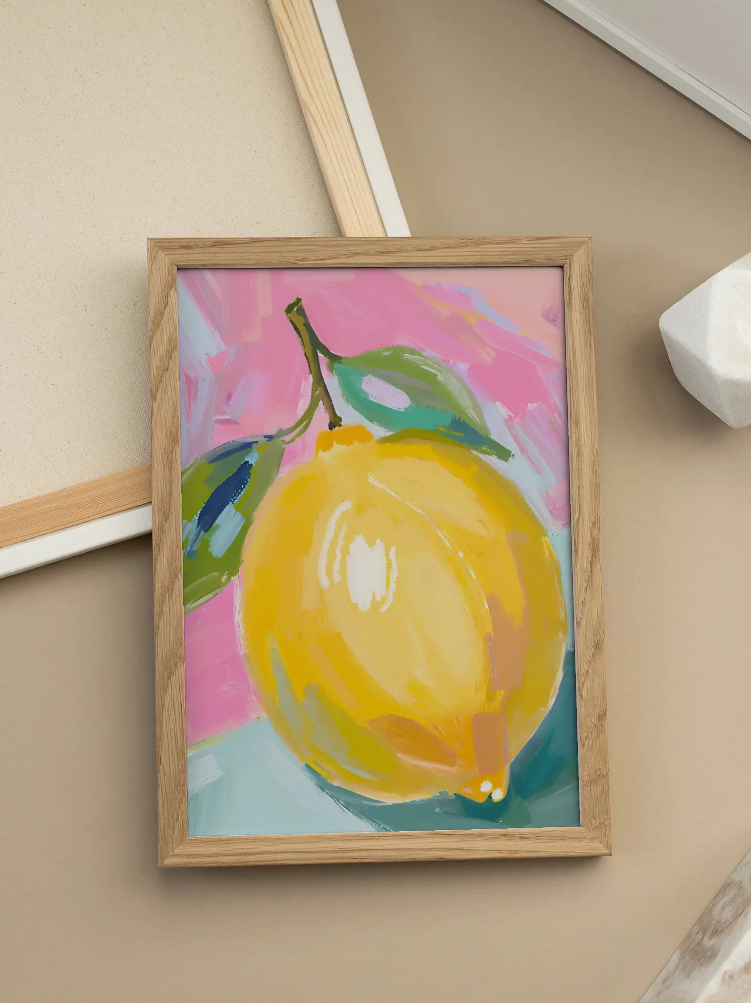 Whole Lemon Painting Poster