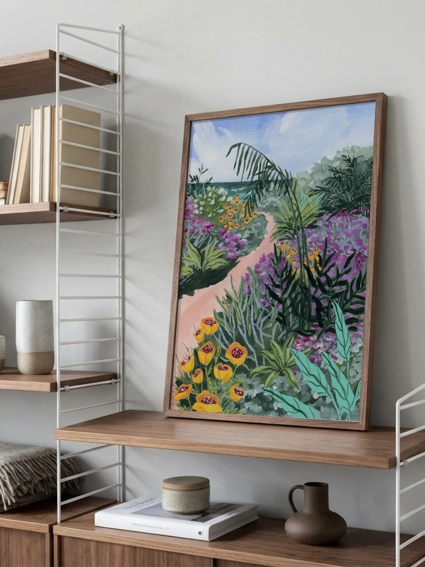 Wildflower Field Path Poster