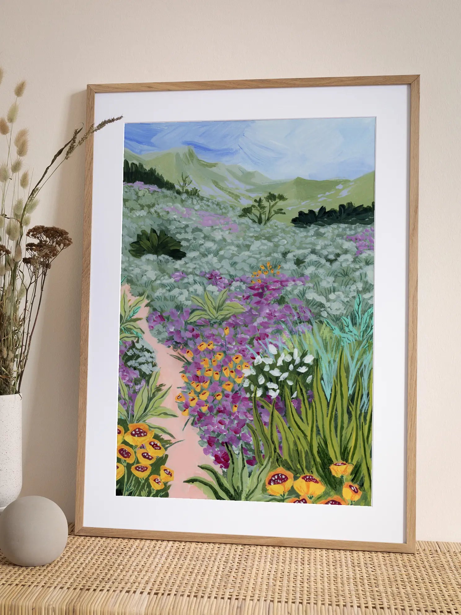 Wildflower Field Path 2 Poster