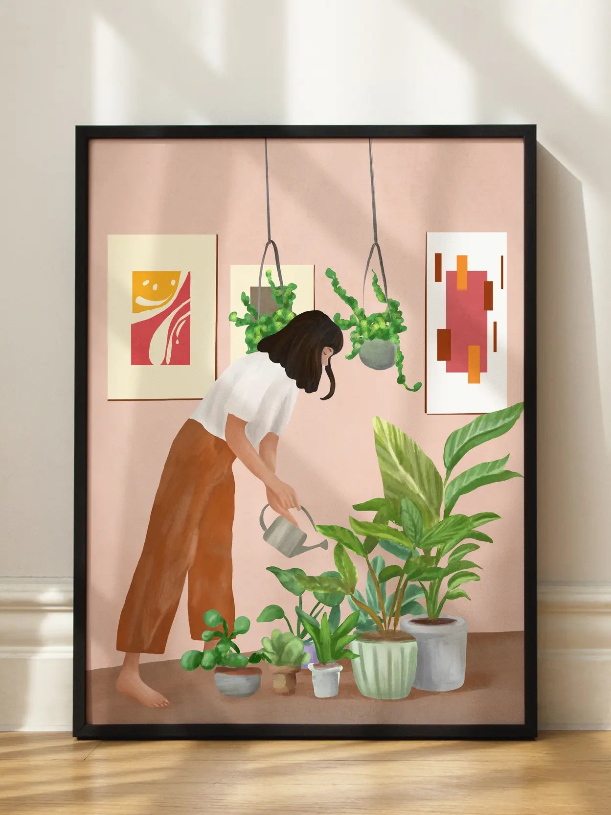 Woman Watering Indoor Plants No1