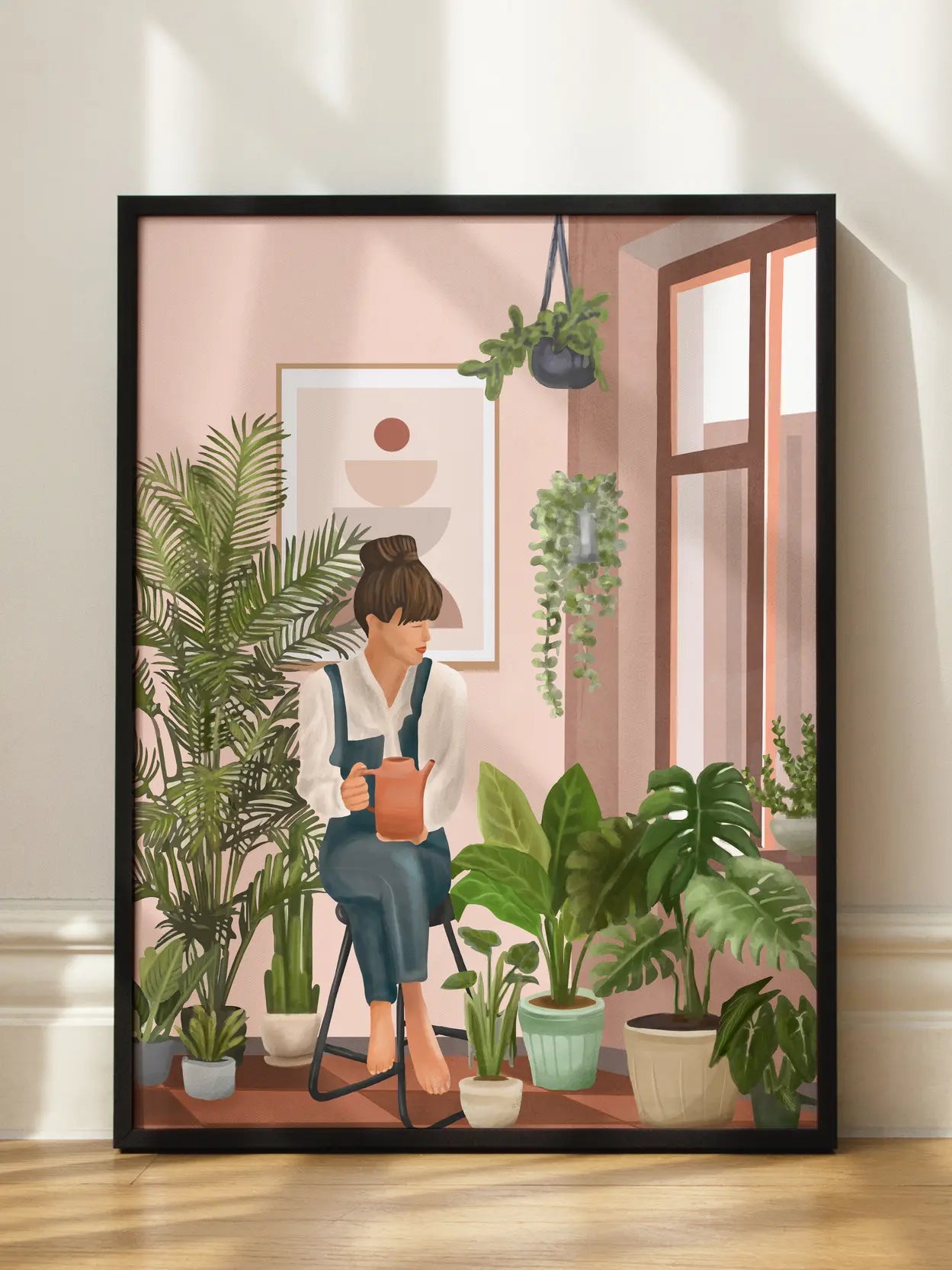 Woman Watering Indoor Plants No2
