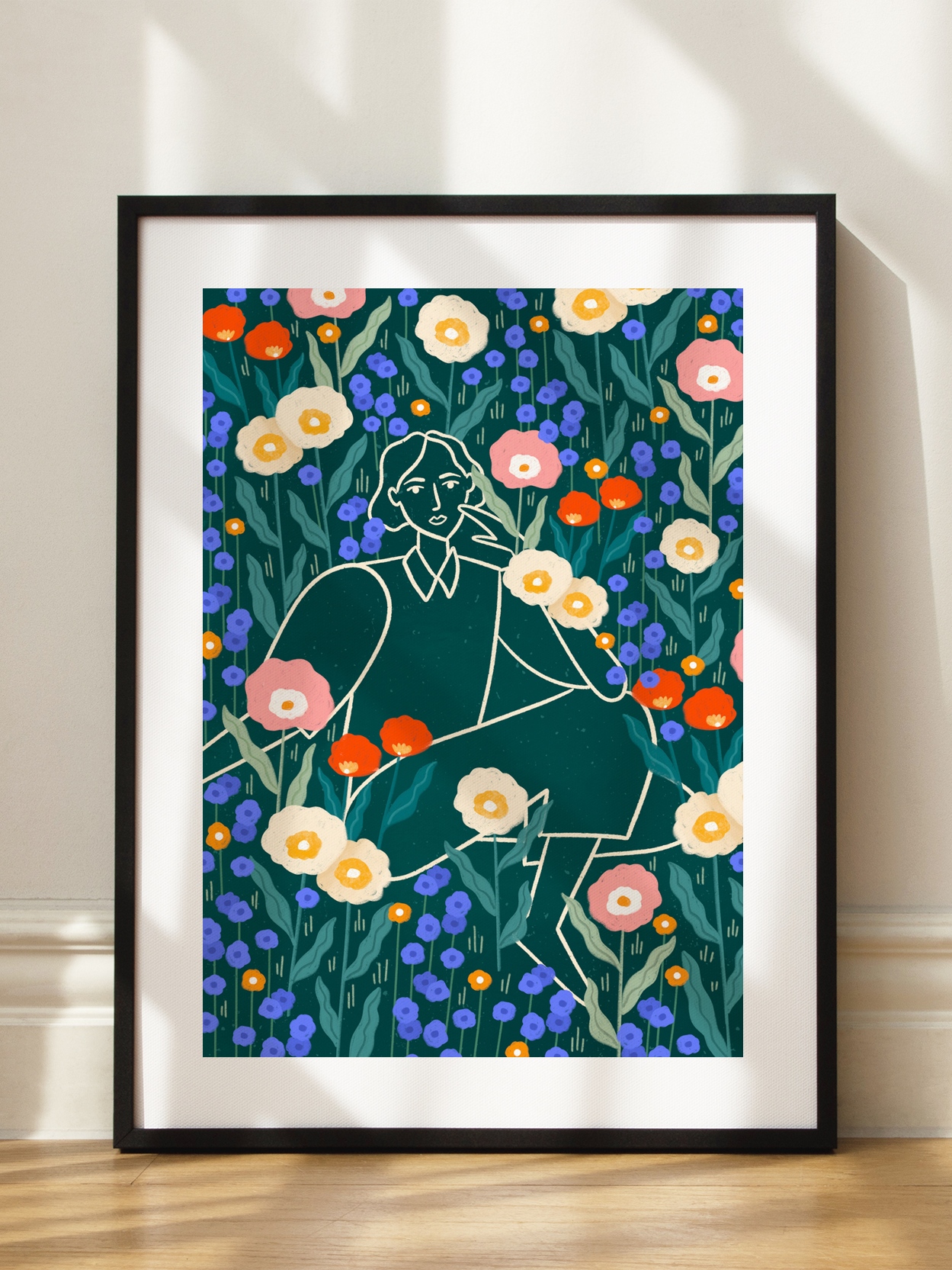 Line Lady With Florals