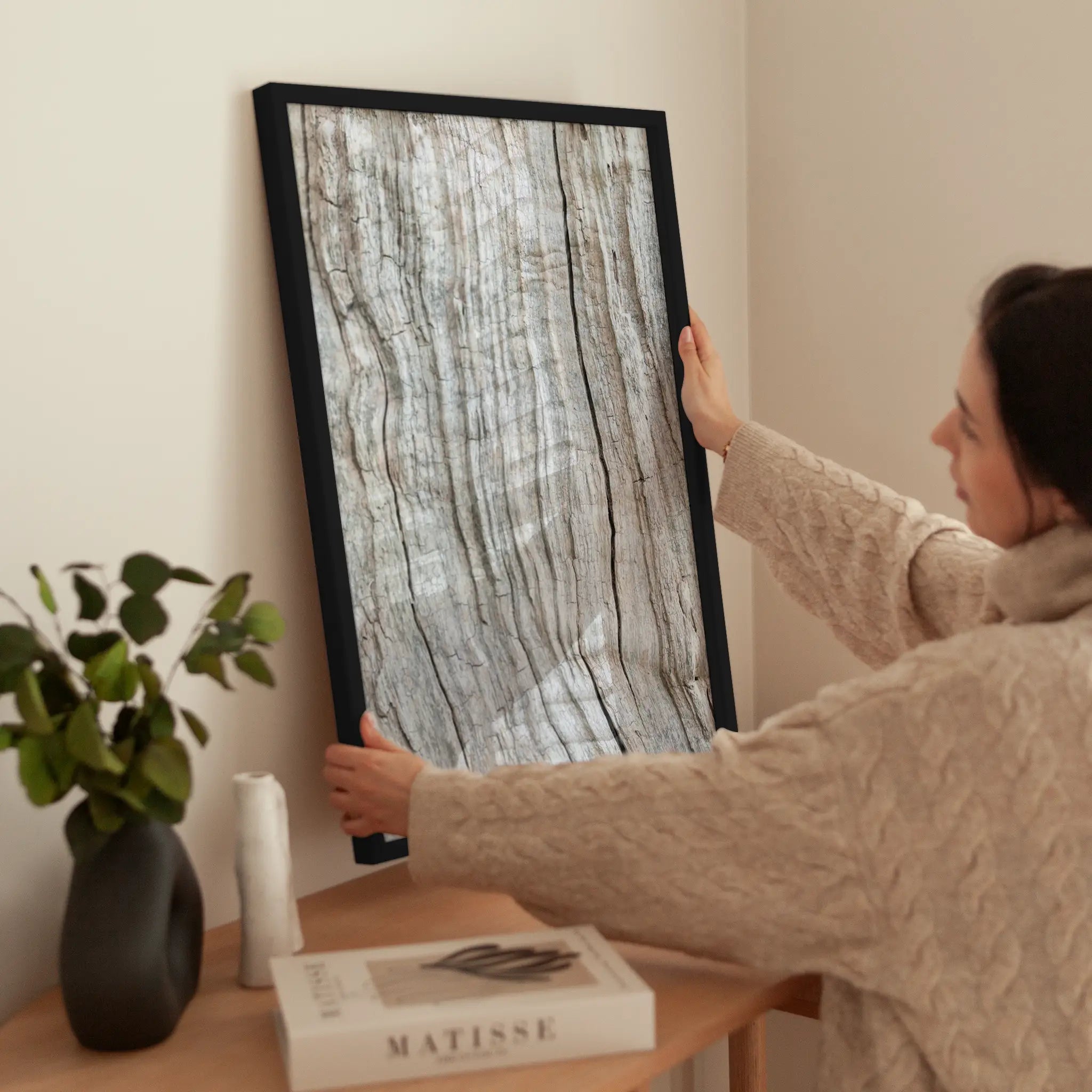 Wood Pattern wird aufgehängt