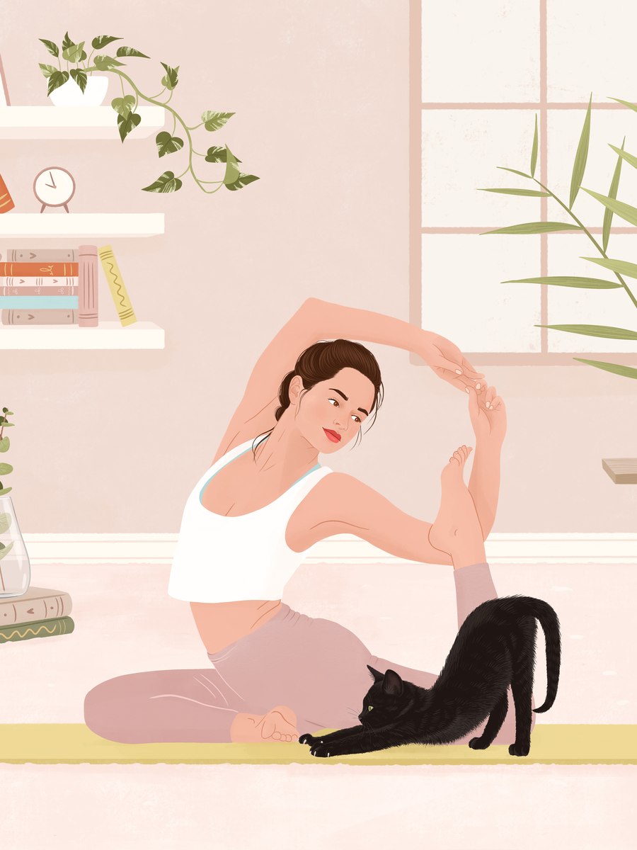 Yoga Katze No2 Poster
