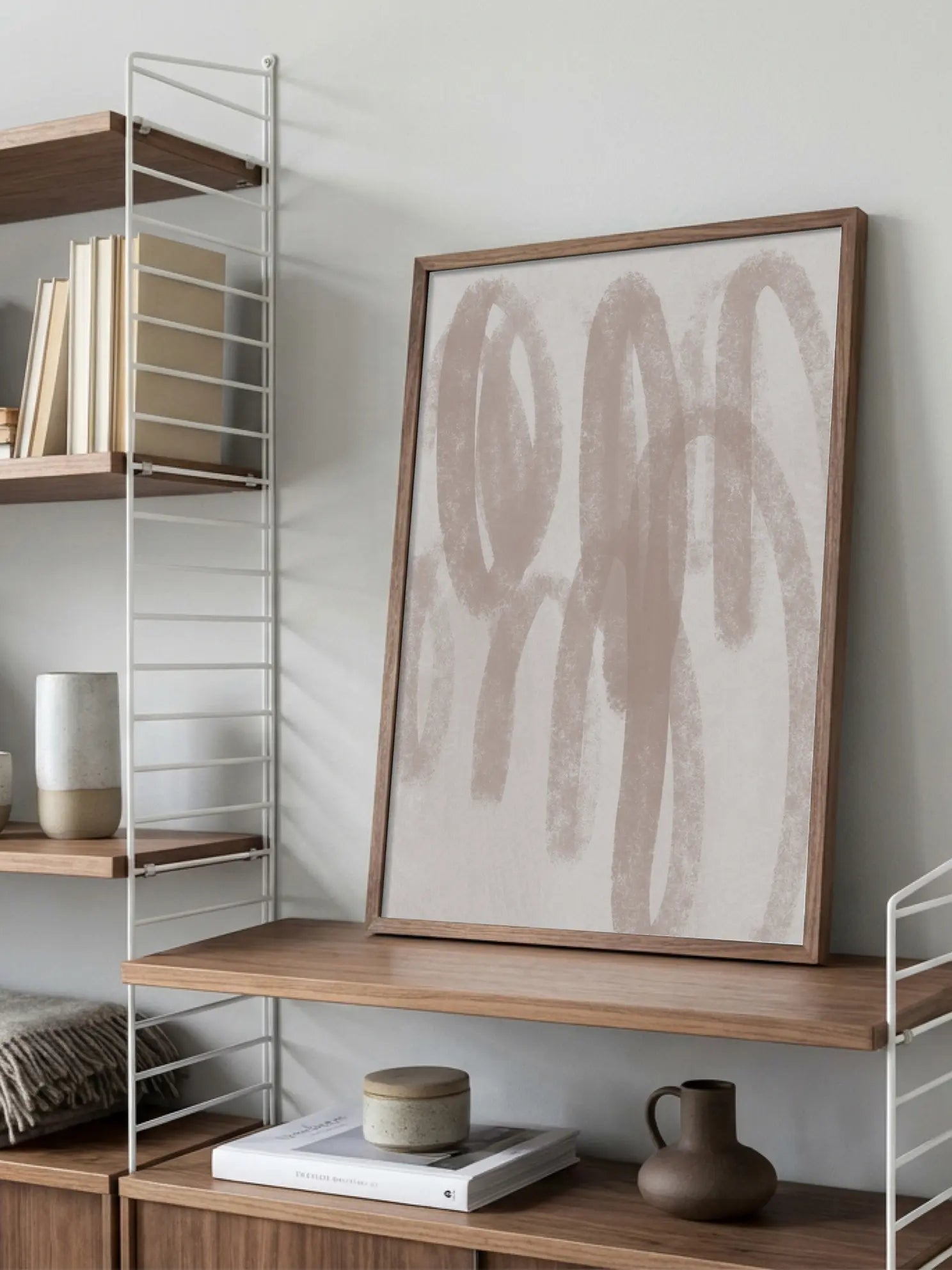 Abstract Beige Circles Poster