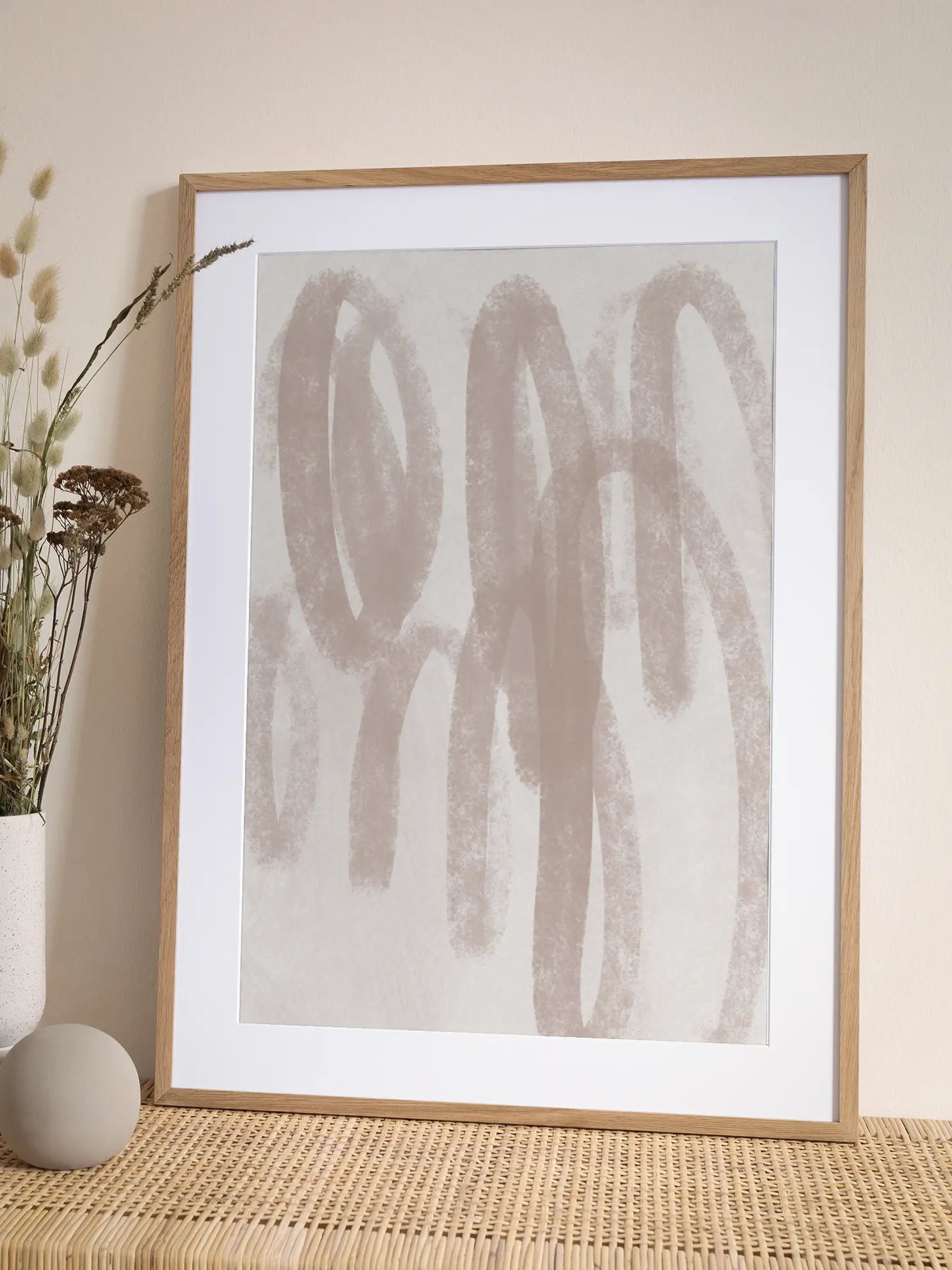 Abstract Beige Circles Poster