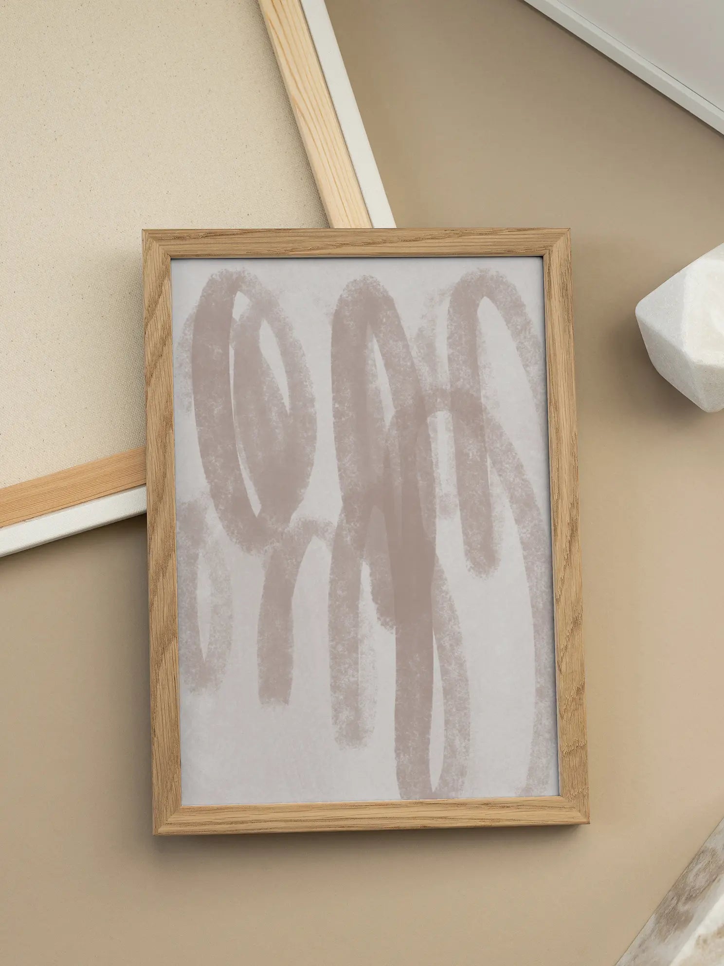 Abstract Beige Circles Poster