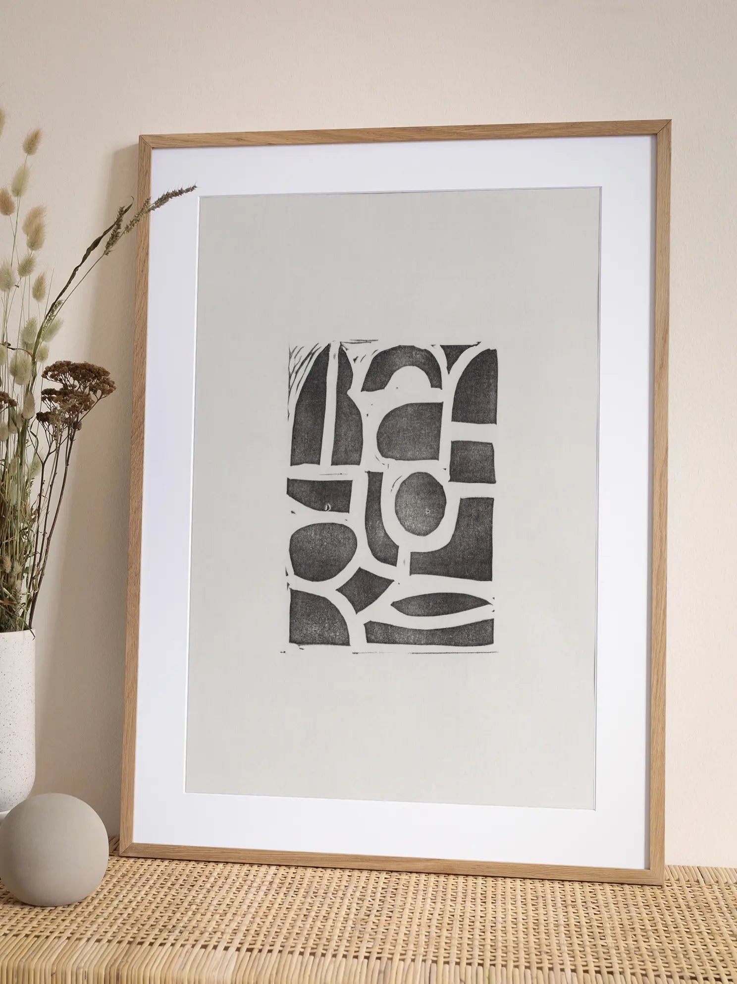 Abstract Block Print Poster