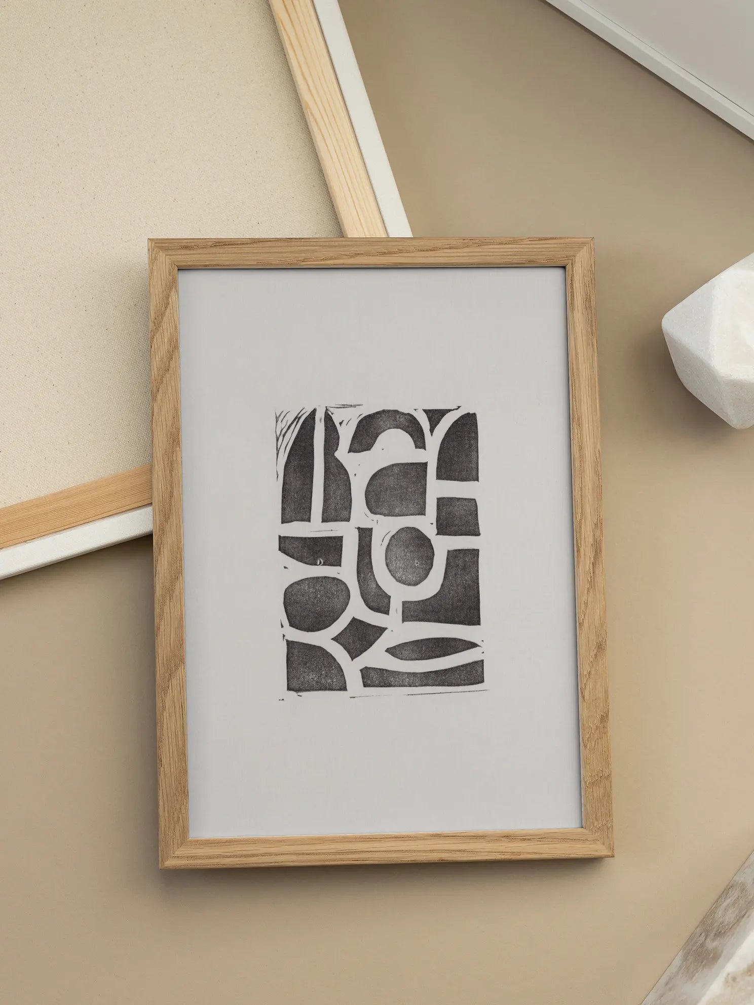 Abstract Block Print Poster