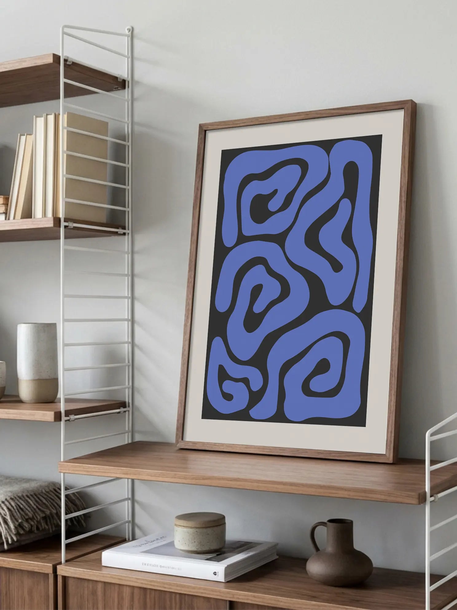 Abstract Blue Lines Poster