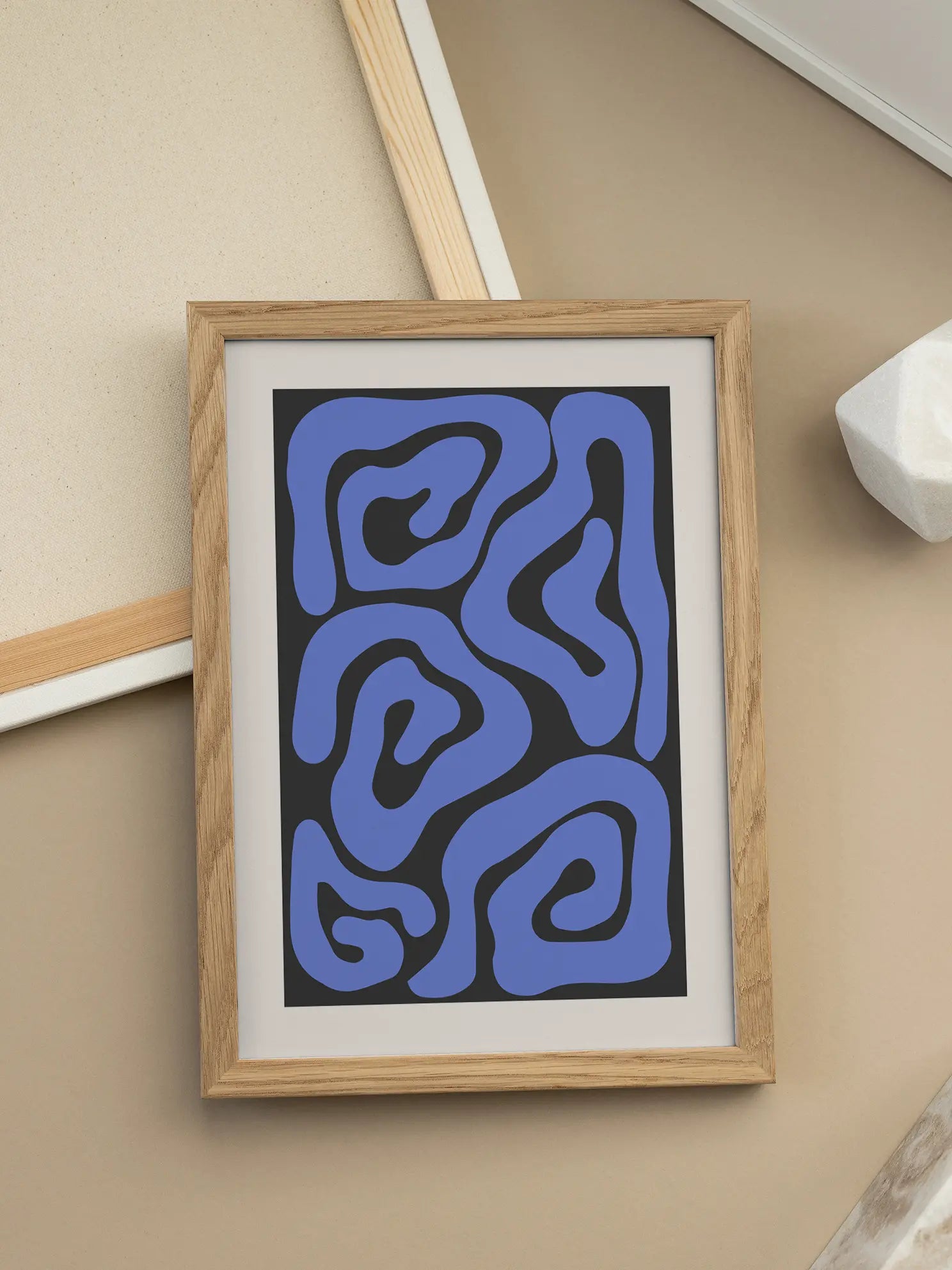 Abstract Blue Lines Poster