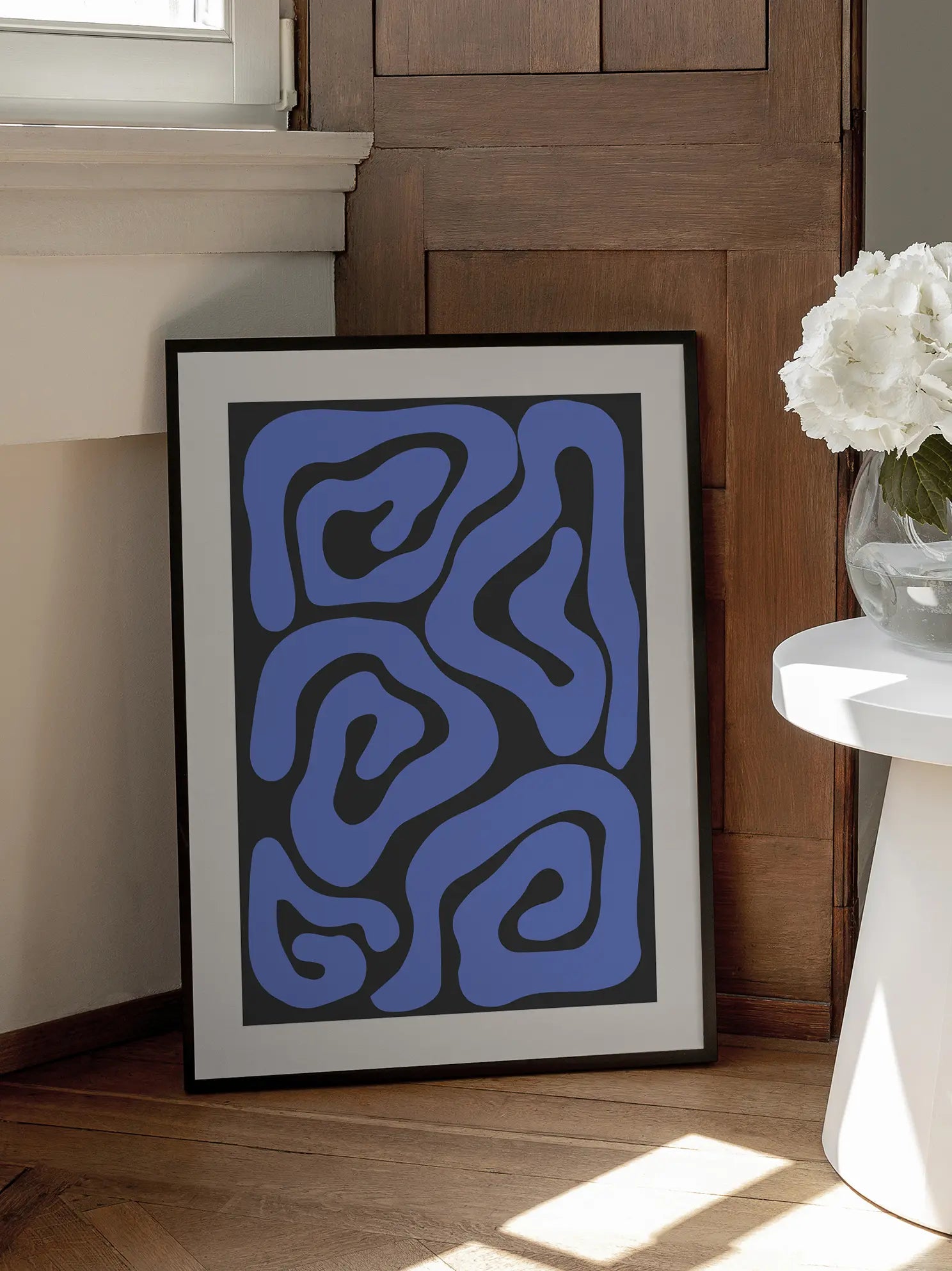 Abstract Blue Lines Poster