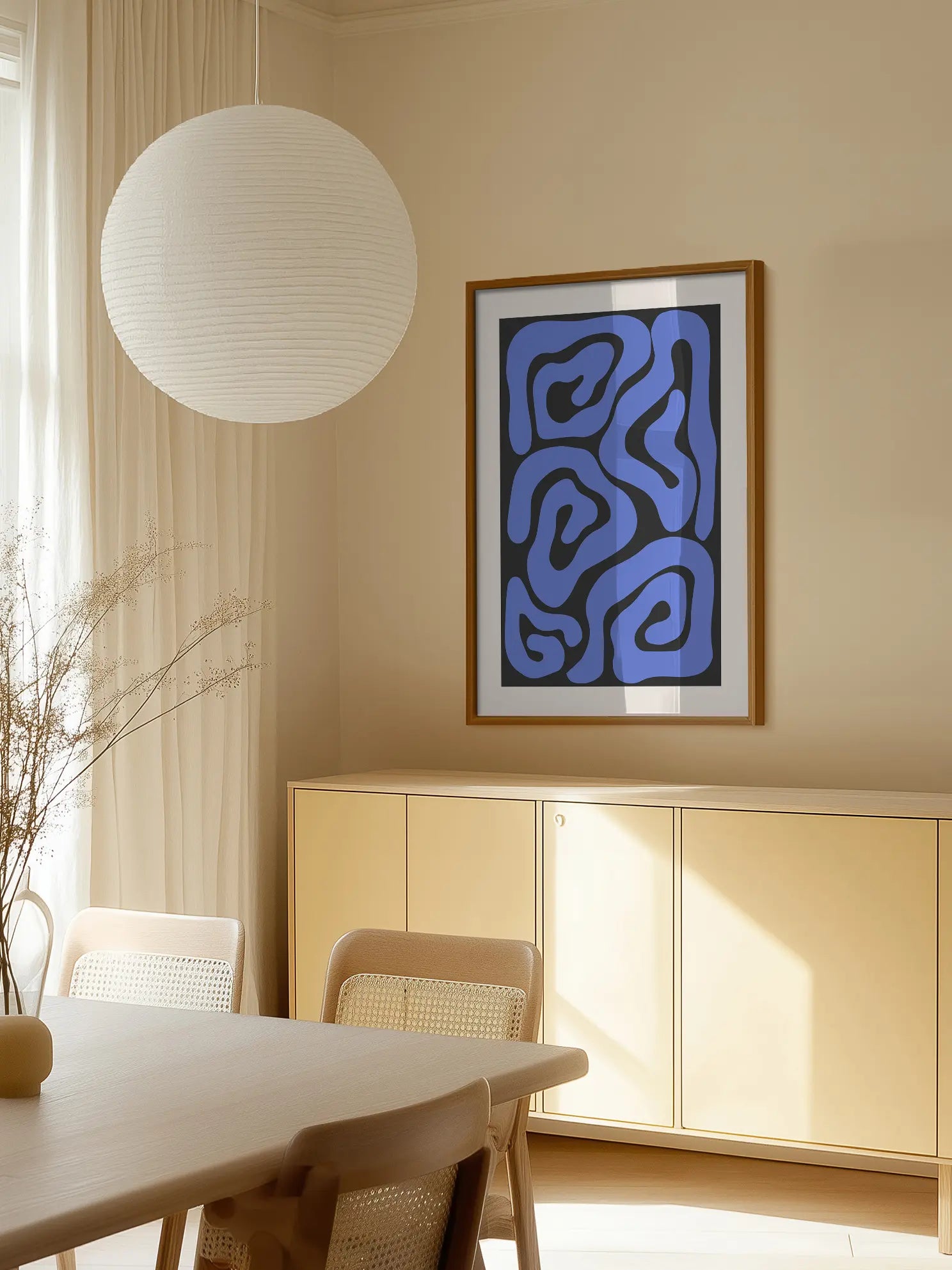 Abstract Blue Lines Poster
