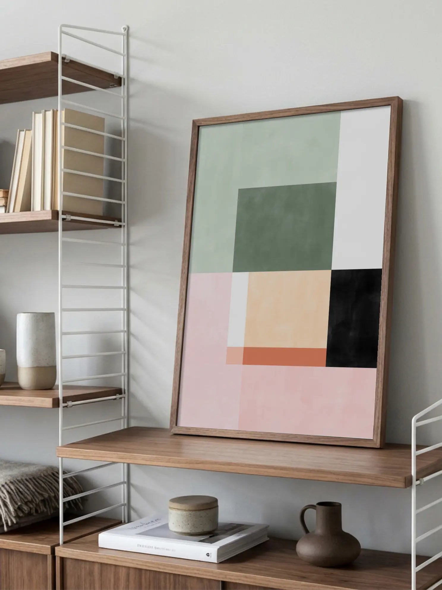 Abstract Composition With Geometric Shapes Poster