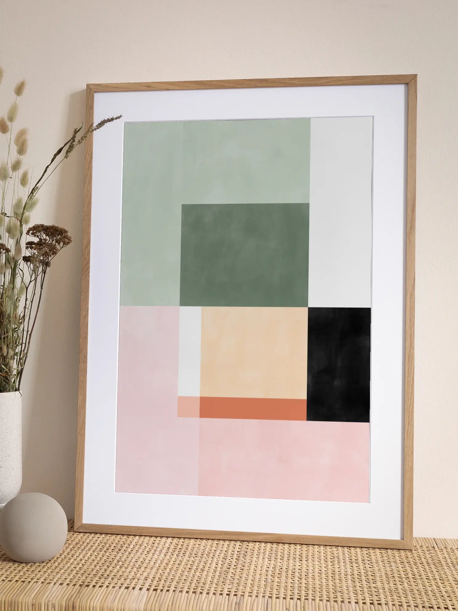 Abstract Composition With Geometric Shapes Poster