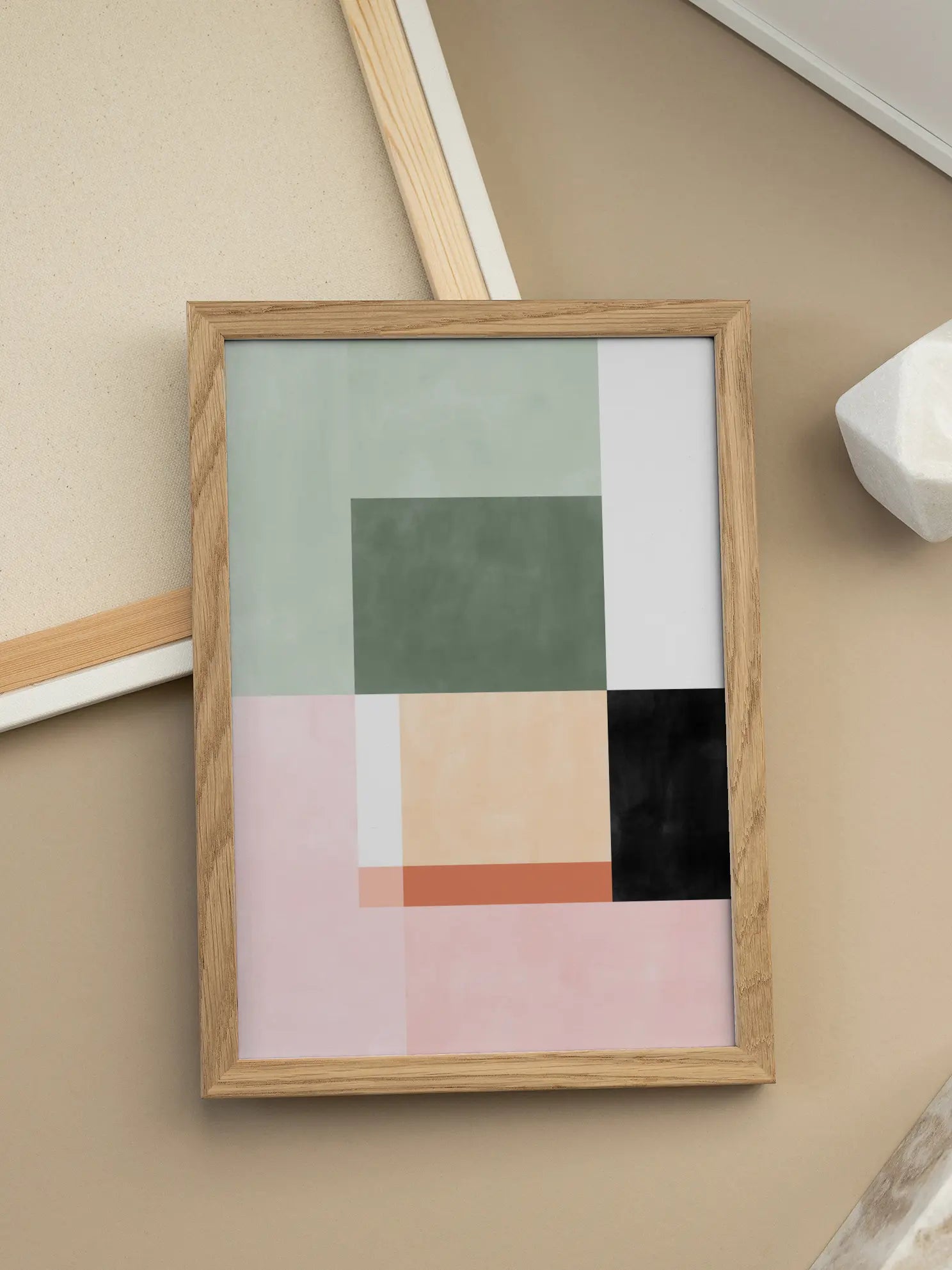 Abstract Composition With Geometric Shapes Poster