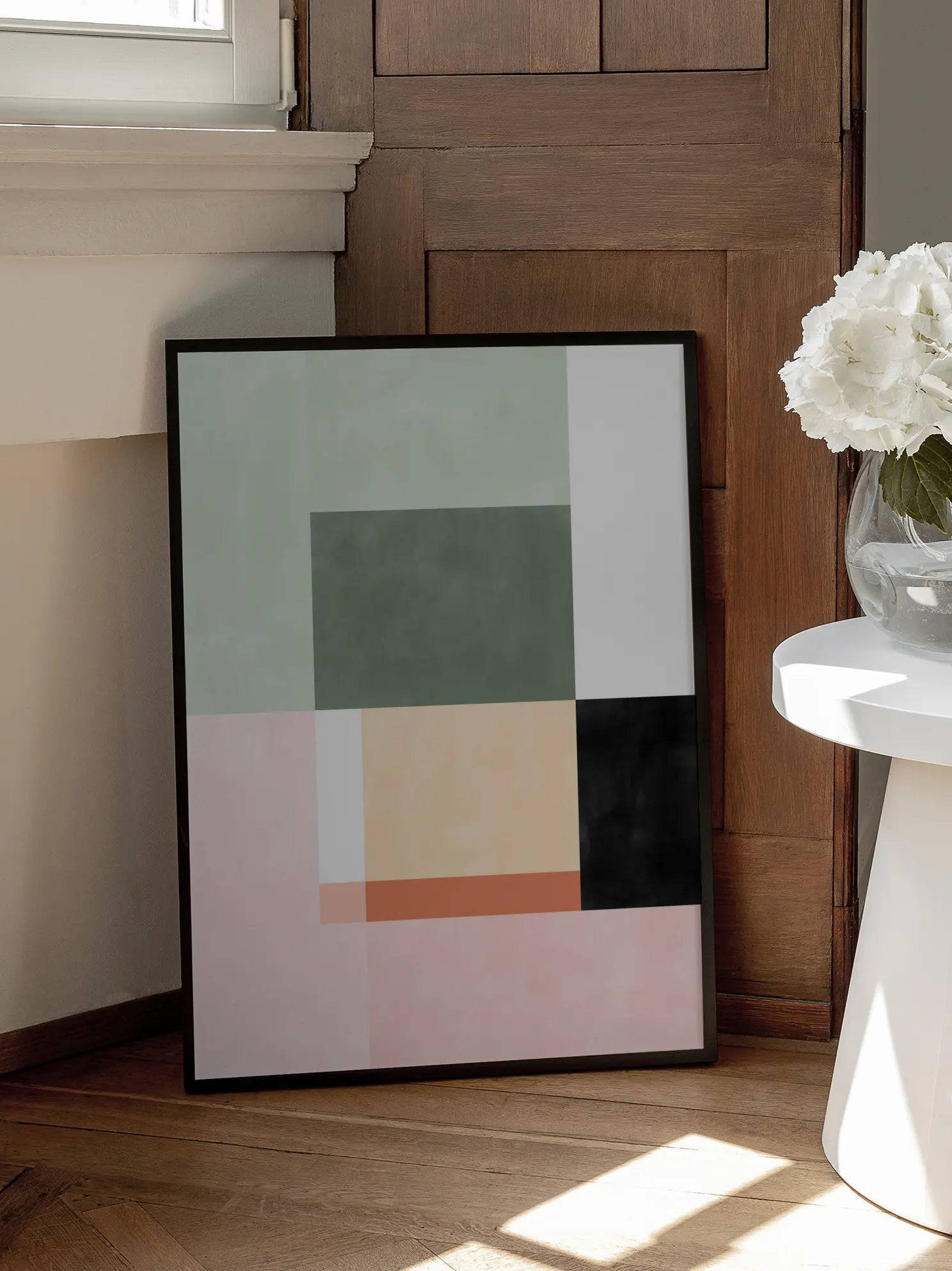 Abstract Composition With Geometric Shapes Poster