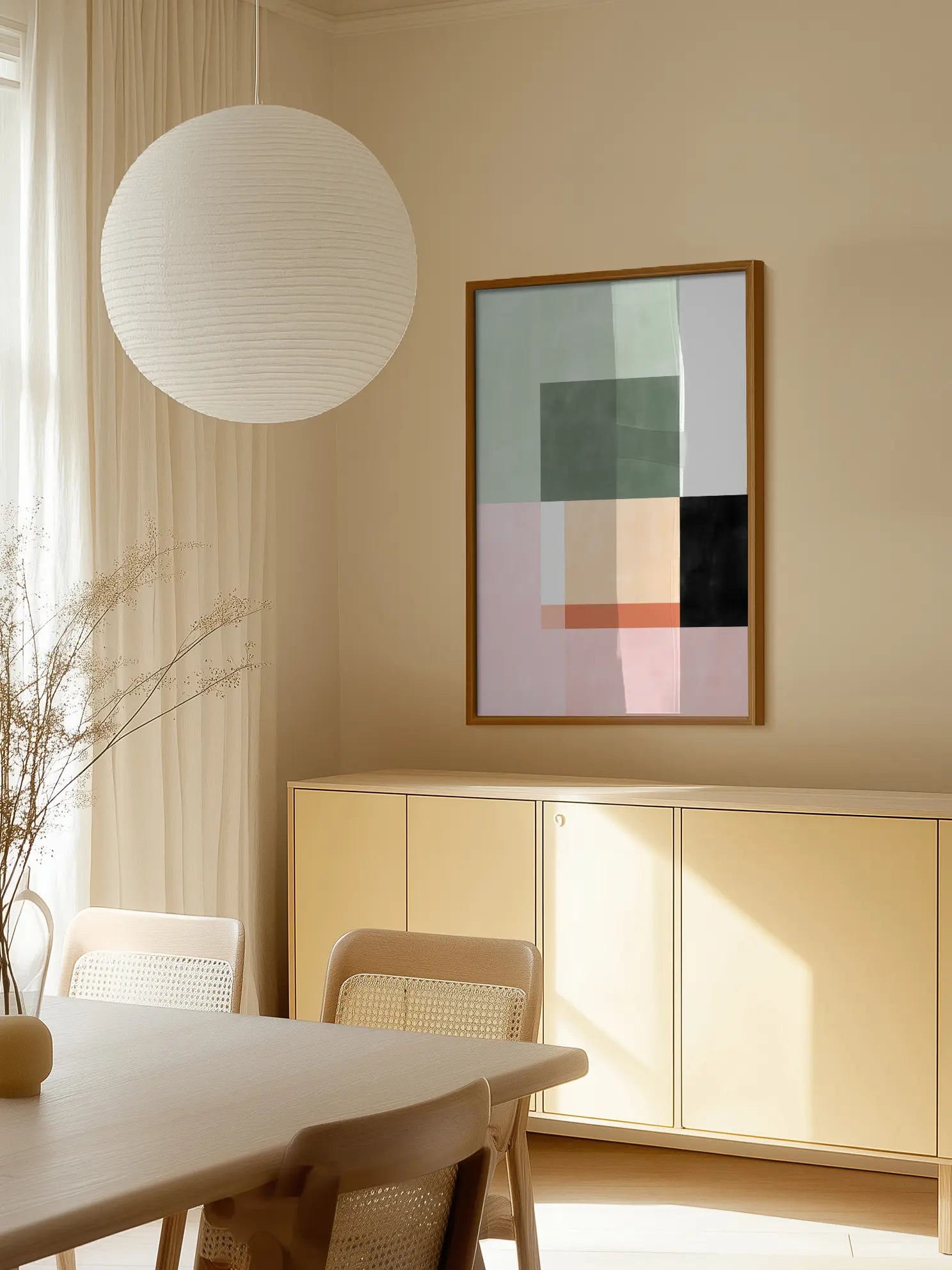 Abstract Composition With Geometric Shapes Poster