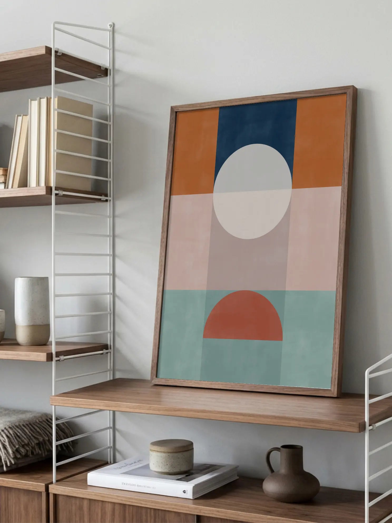 Abstract Geometric Artwork With Earthy Tones Poster