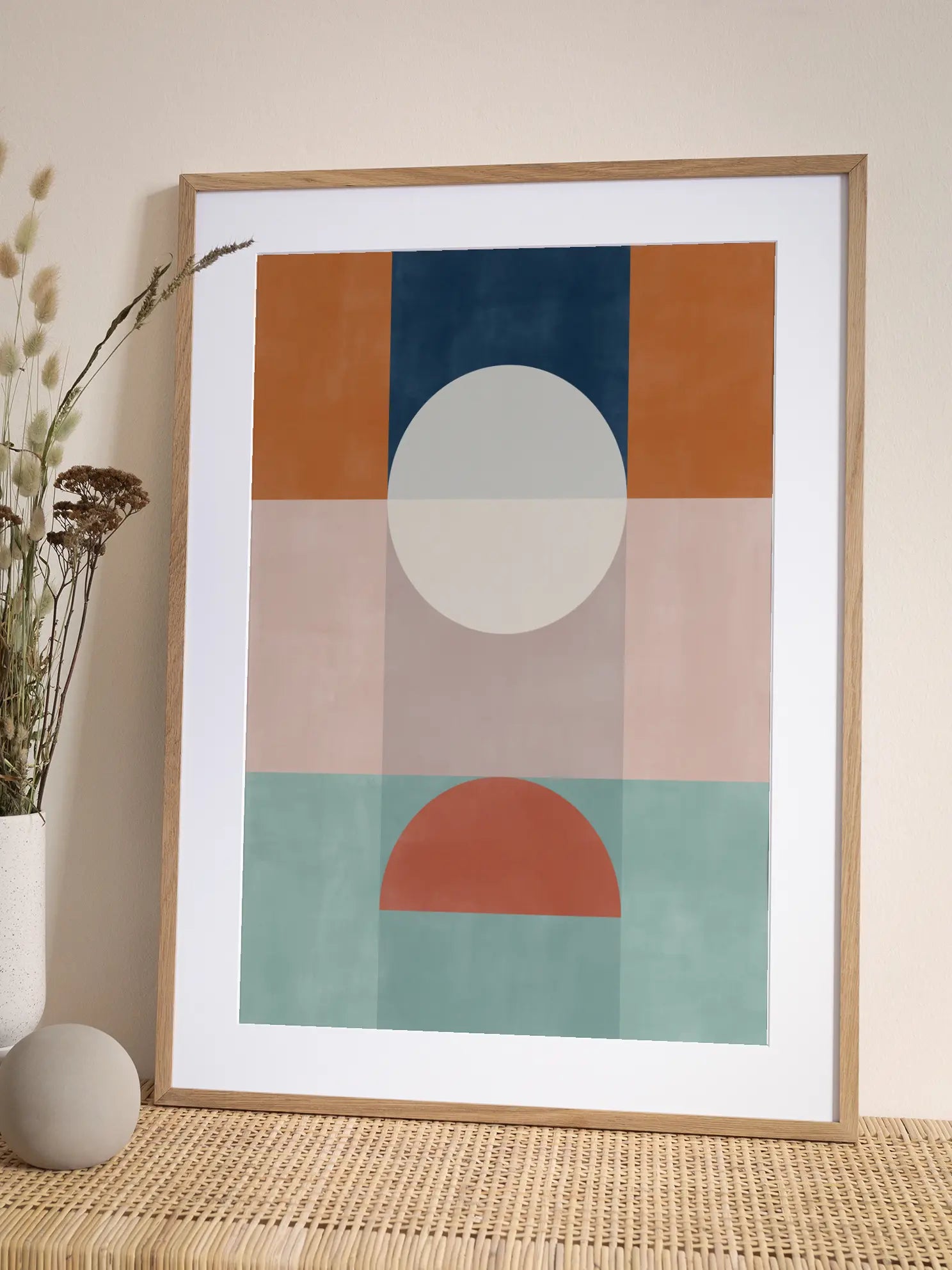 Abstract Geometric Artwork With Earthy Tones Poster