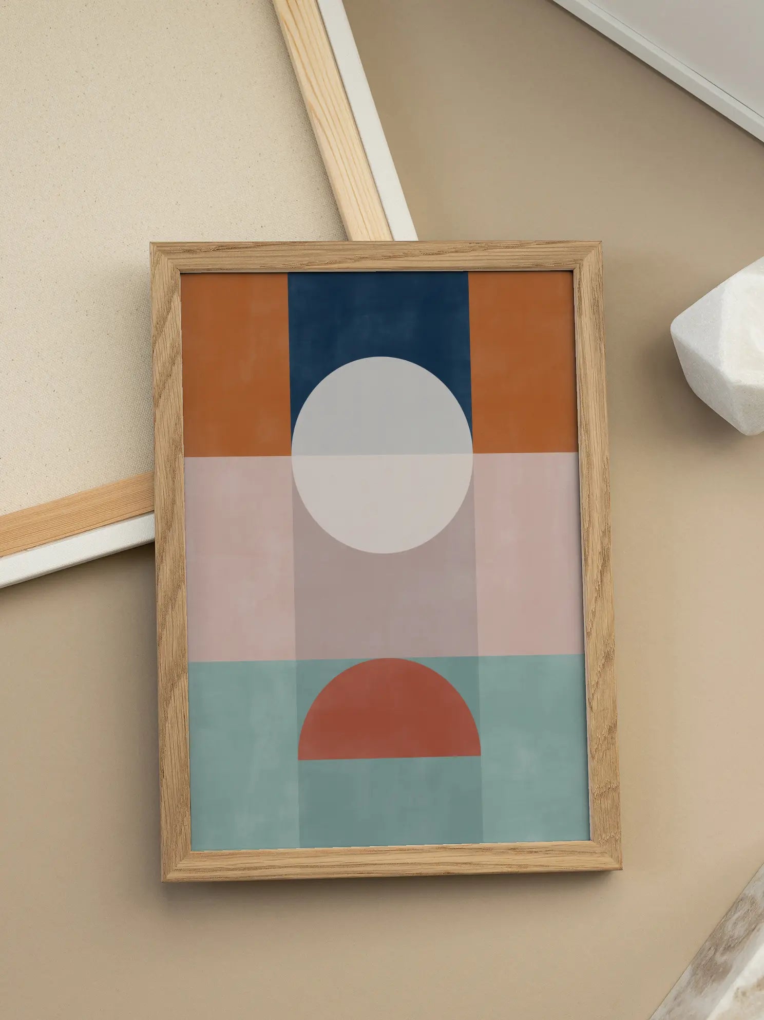 Abstract Geometric Artwork With Earthy Tones Poster