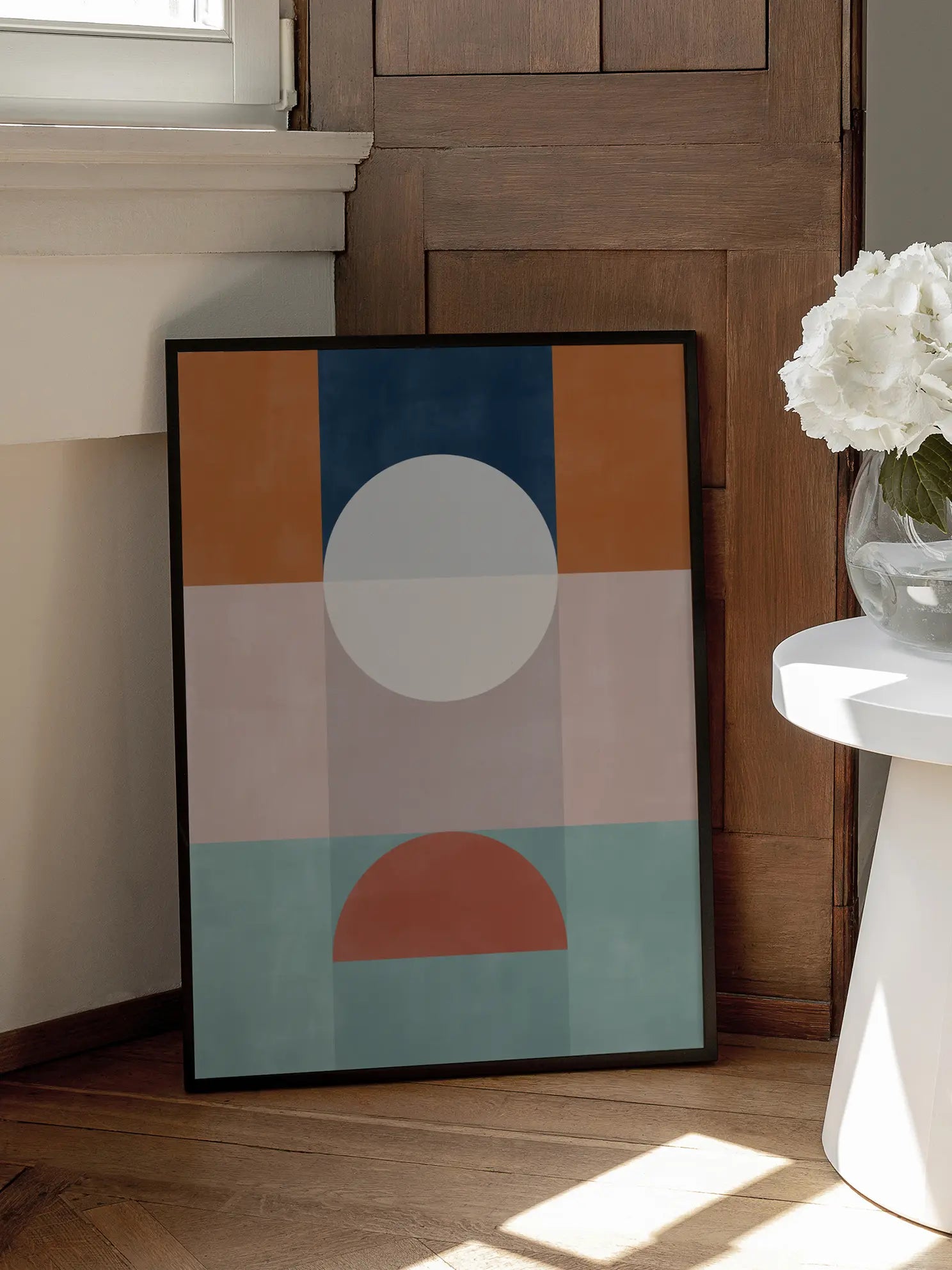 Abstract Geometric Artwork With Earthy Tones Poster