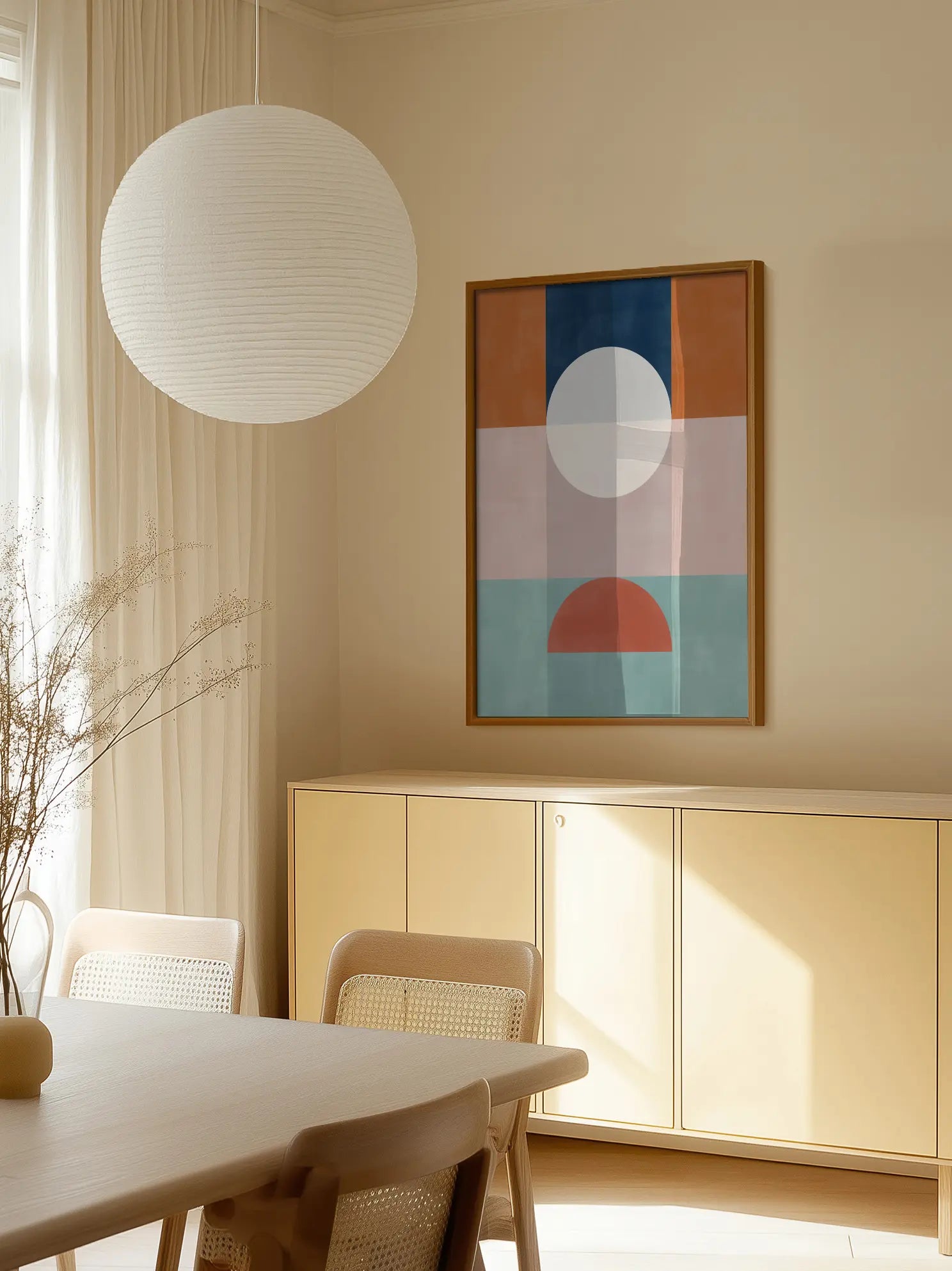 Abstract Geometric Artwork With Earthy Tones Poster
