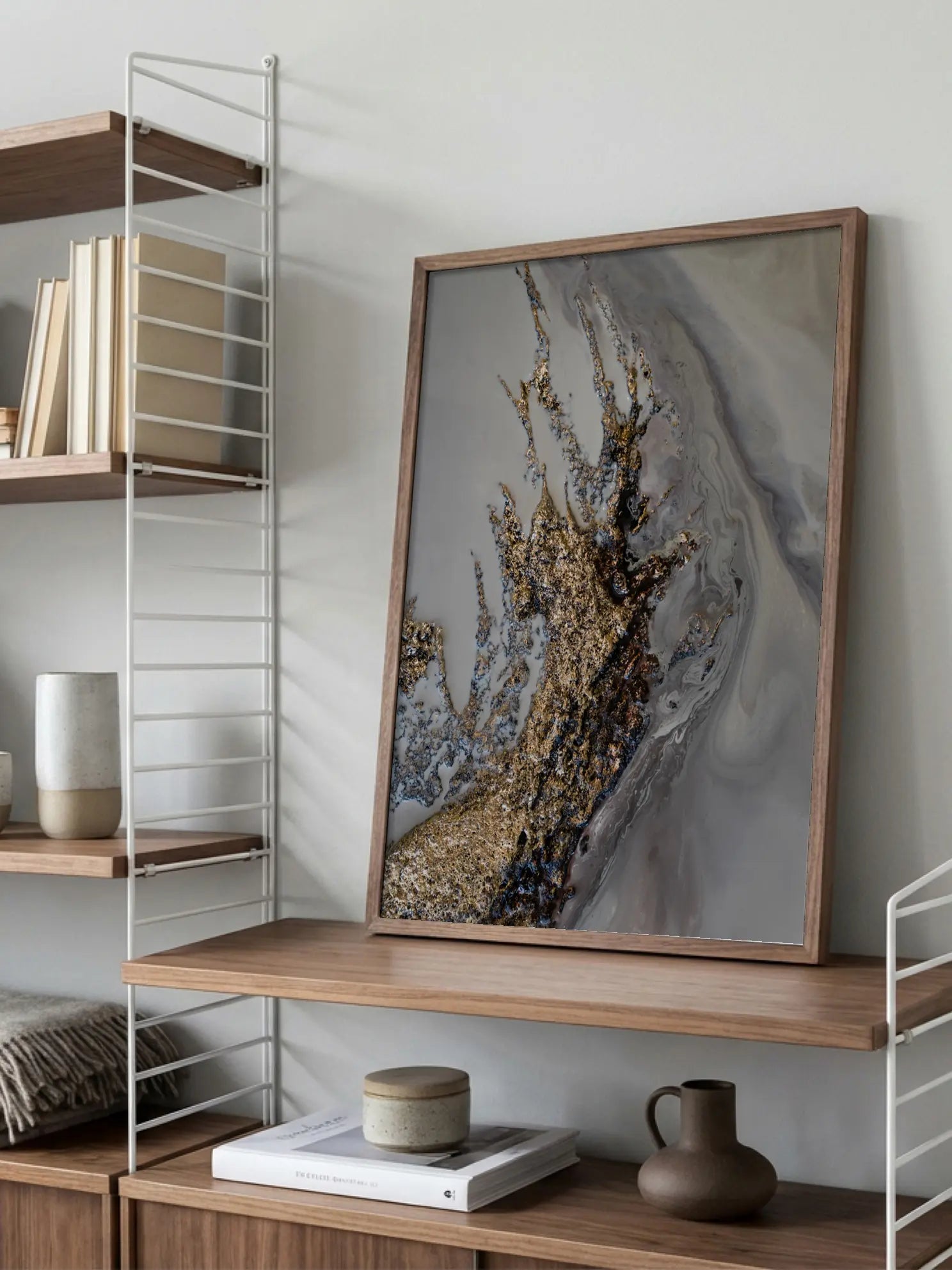 Abstract Gold and Grey Poster