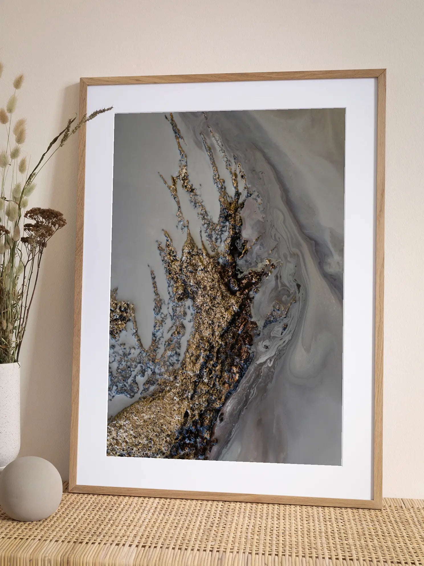 Abstract Gold and Grey Poster