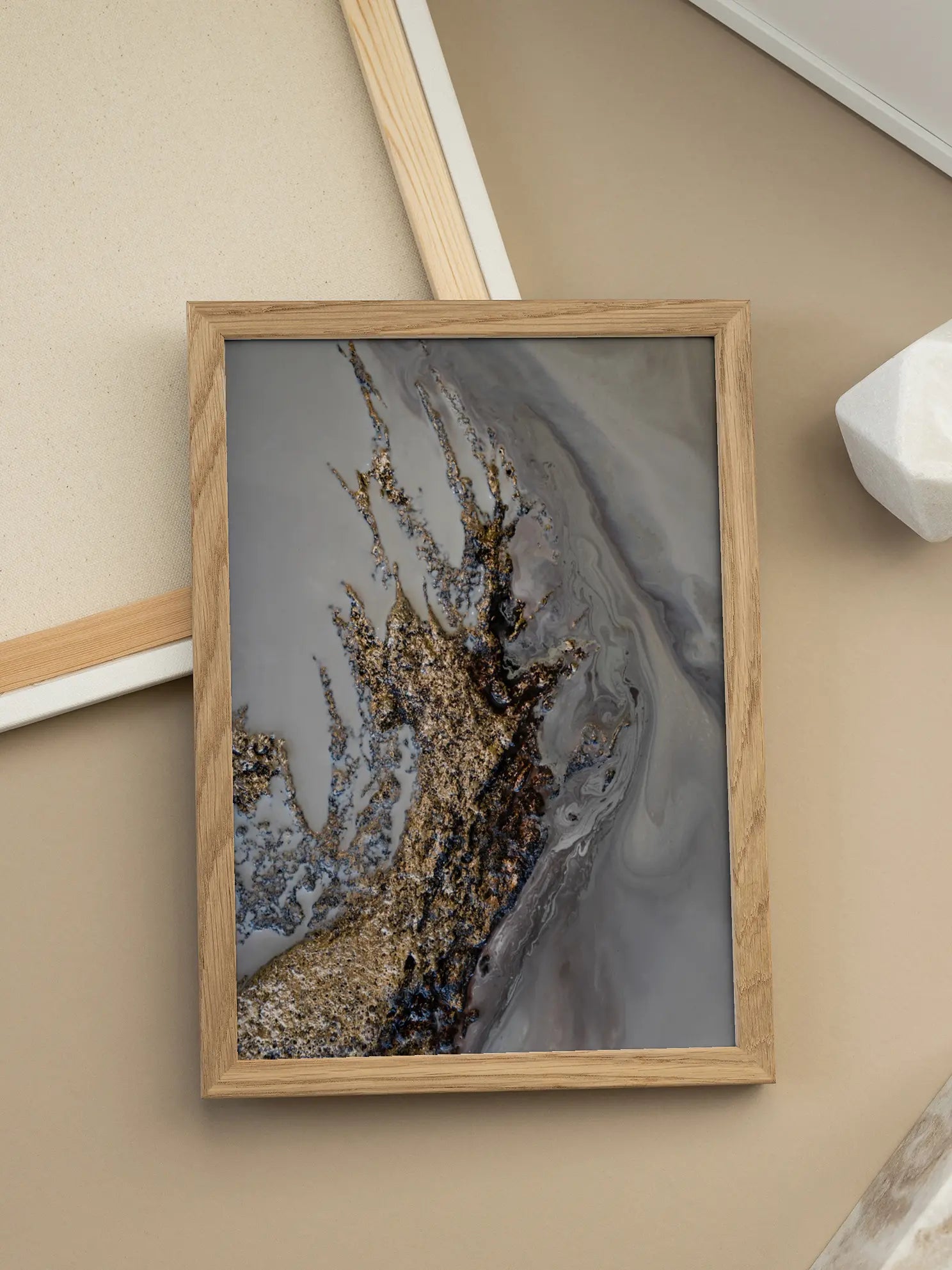 Abstract Gold and Grey Poster