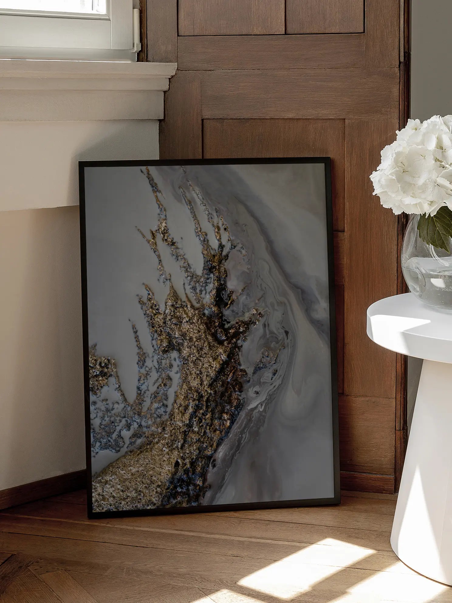 Abstract Gold and Grey Poster