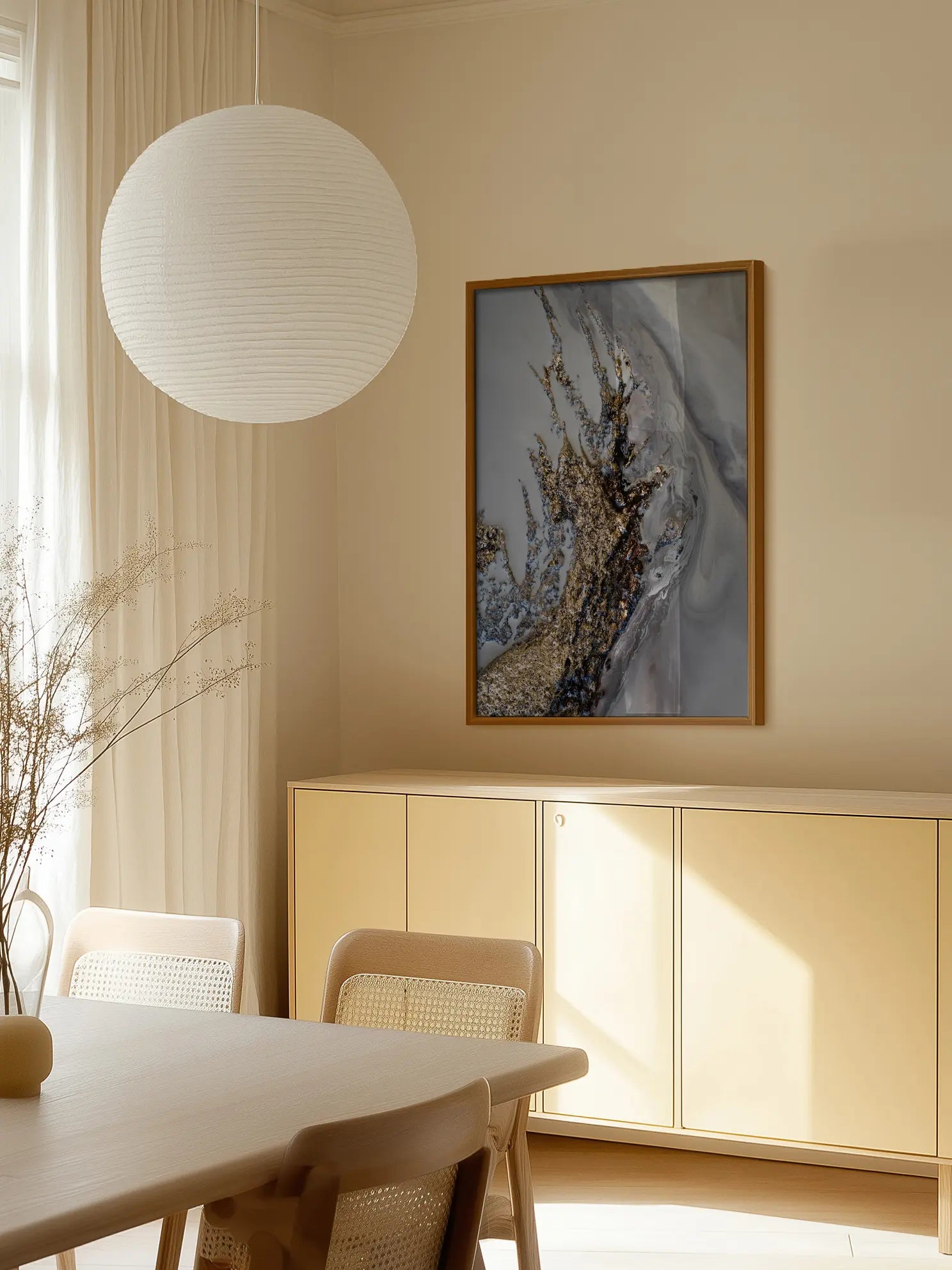 Abstract Gold and Grey Poster
