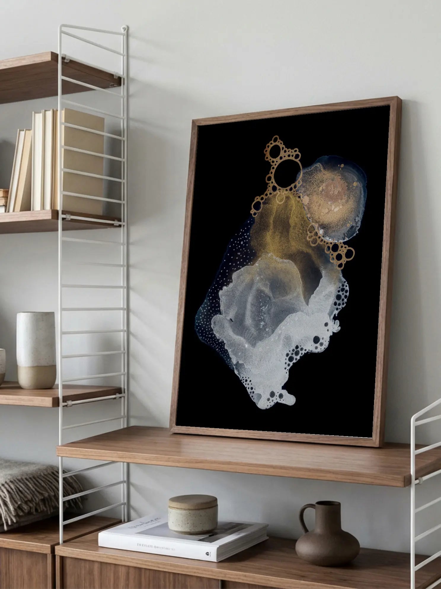 Abstract Gold and Silver Poster