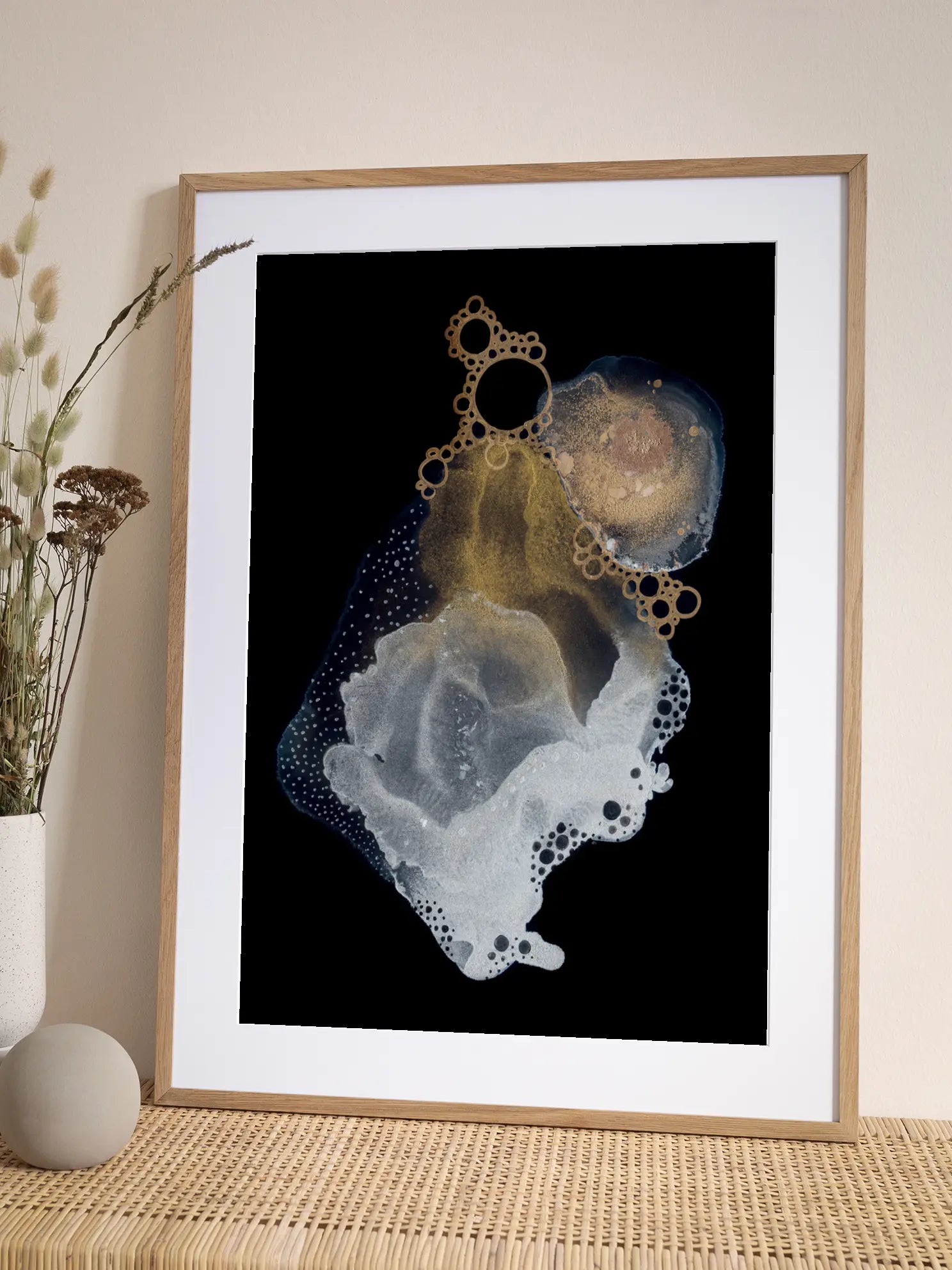 Abstract Gold and Silver Poster