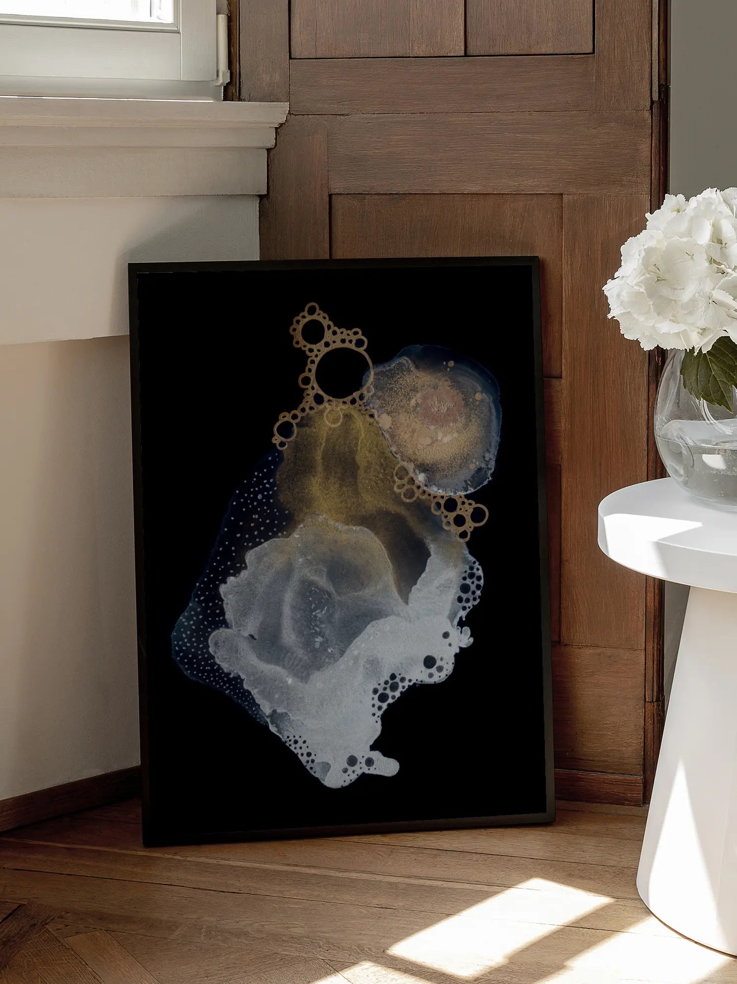 Abstract Gold and Silver Poster