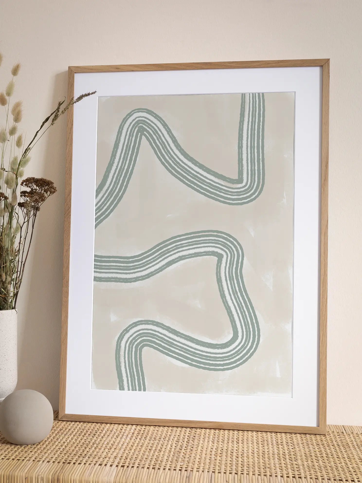 Abstract Green Lines Poster